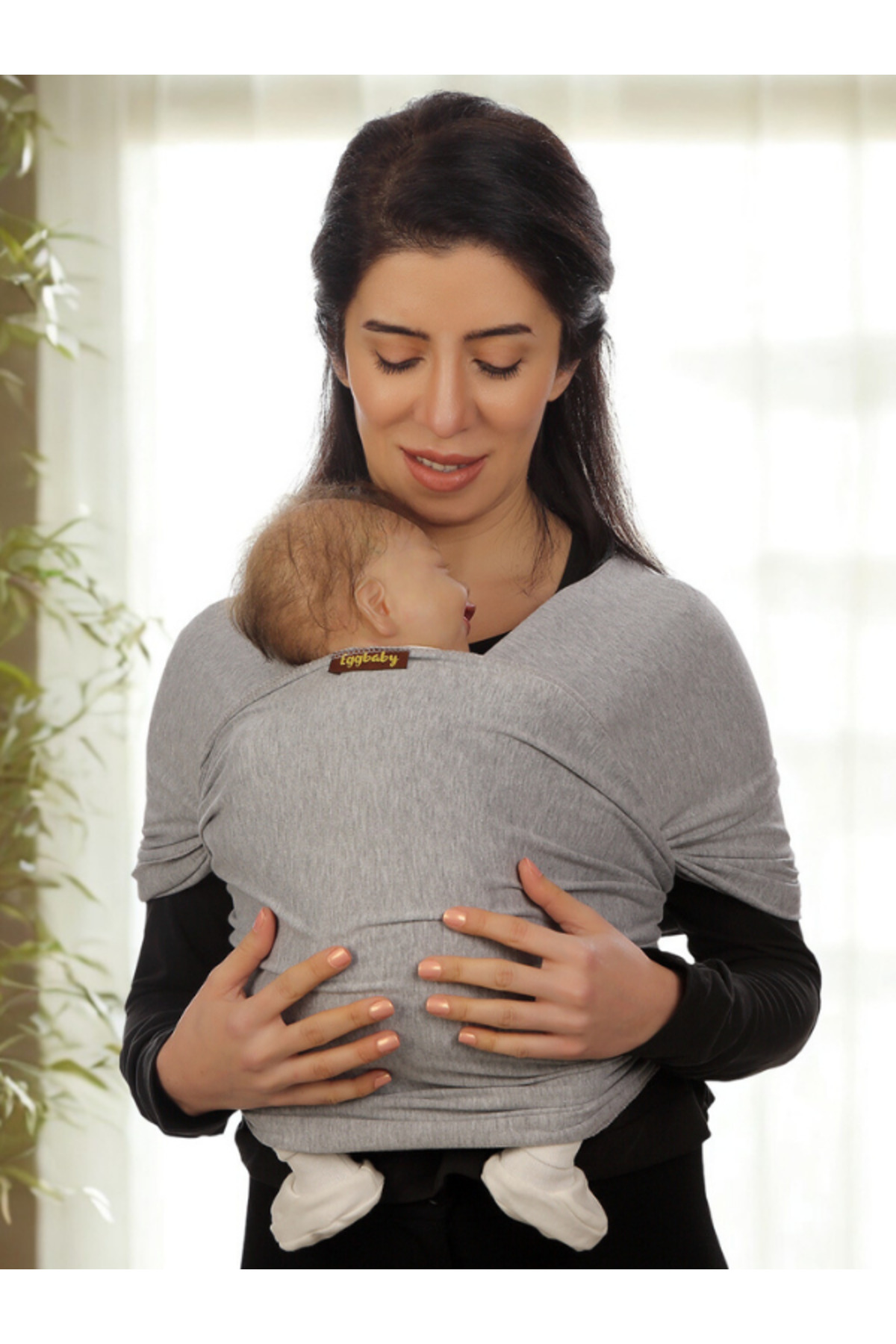 EGGBABY Pamuklu Esnek Ve Ergonomik Bebek Sling Yenidoğandan Itibaren Güvenli Taşıma fotoğrafı 7 (önizleme)