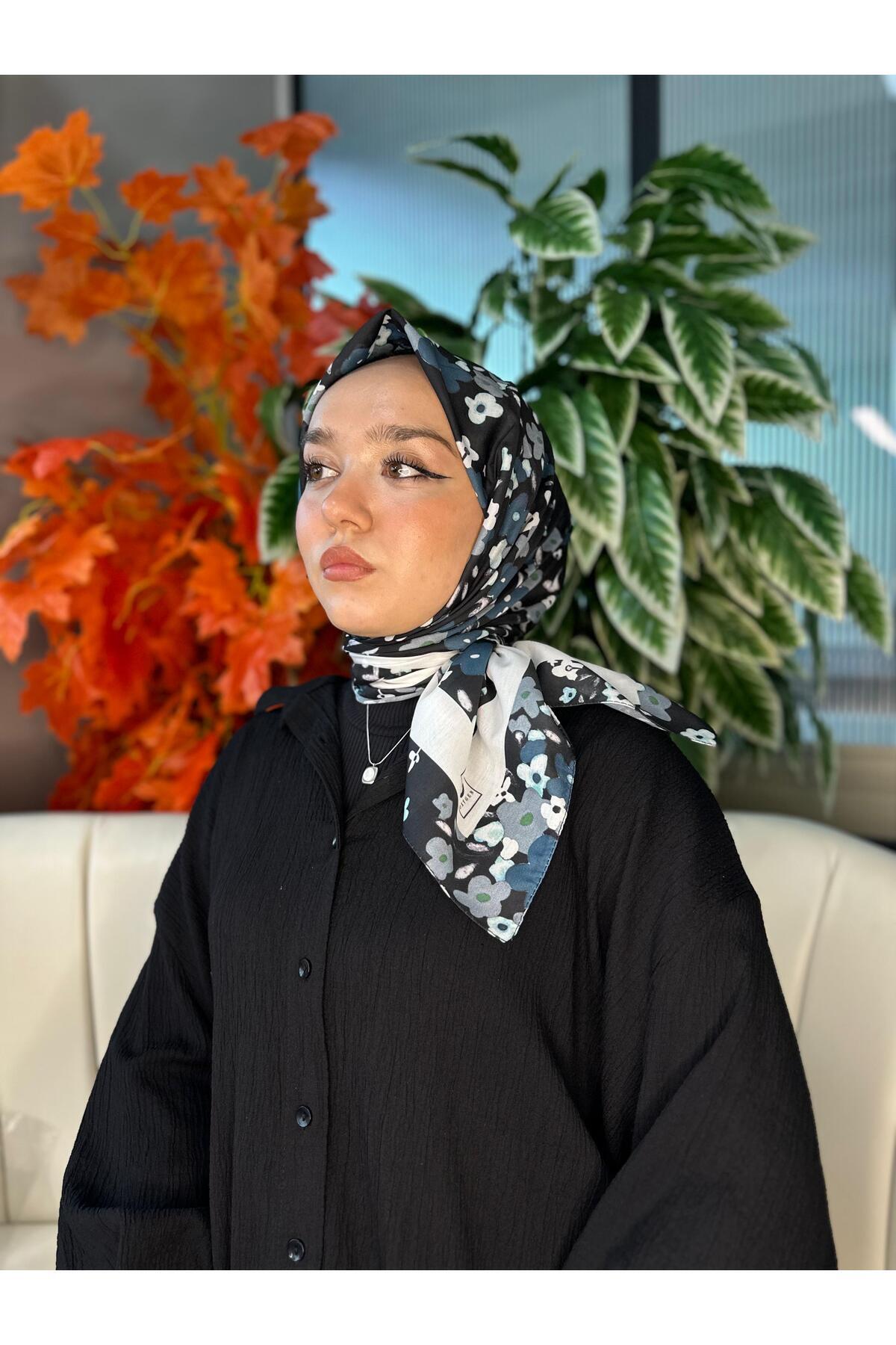 Oxygen Scarfs-وشاح حرير قطني بنمط الربيع - 13001 2
