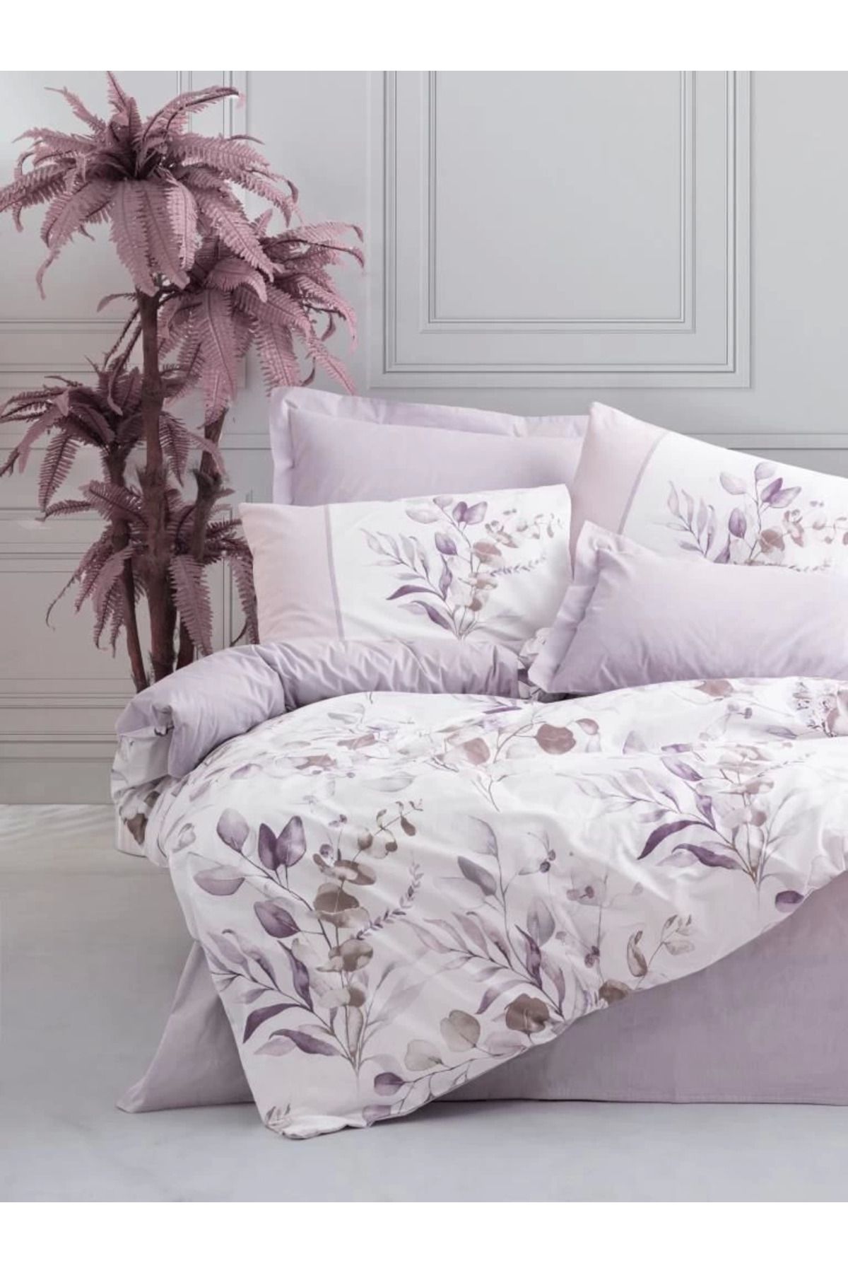 ÖYKÜ VE YİĞİT Cotton Box Tek Kişilik Nevresim Takımı Nadia Lila