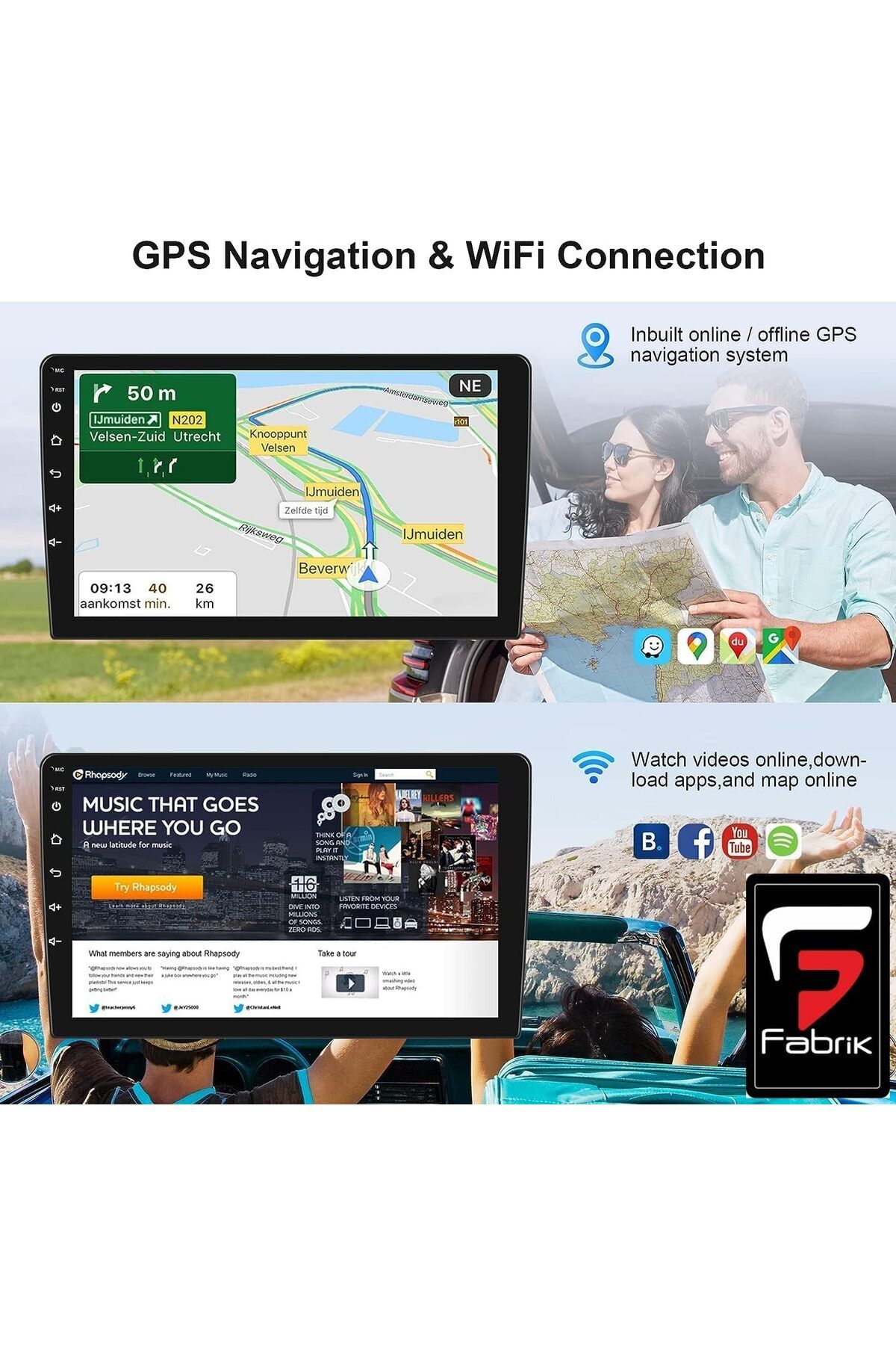 fabrik-® Car Stereo Full Touch Screen Multimedia Player For Suzuki Swift 2011 to 2017 Android System 6