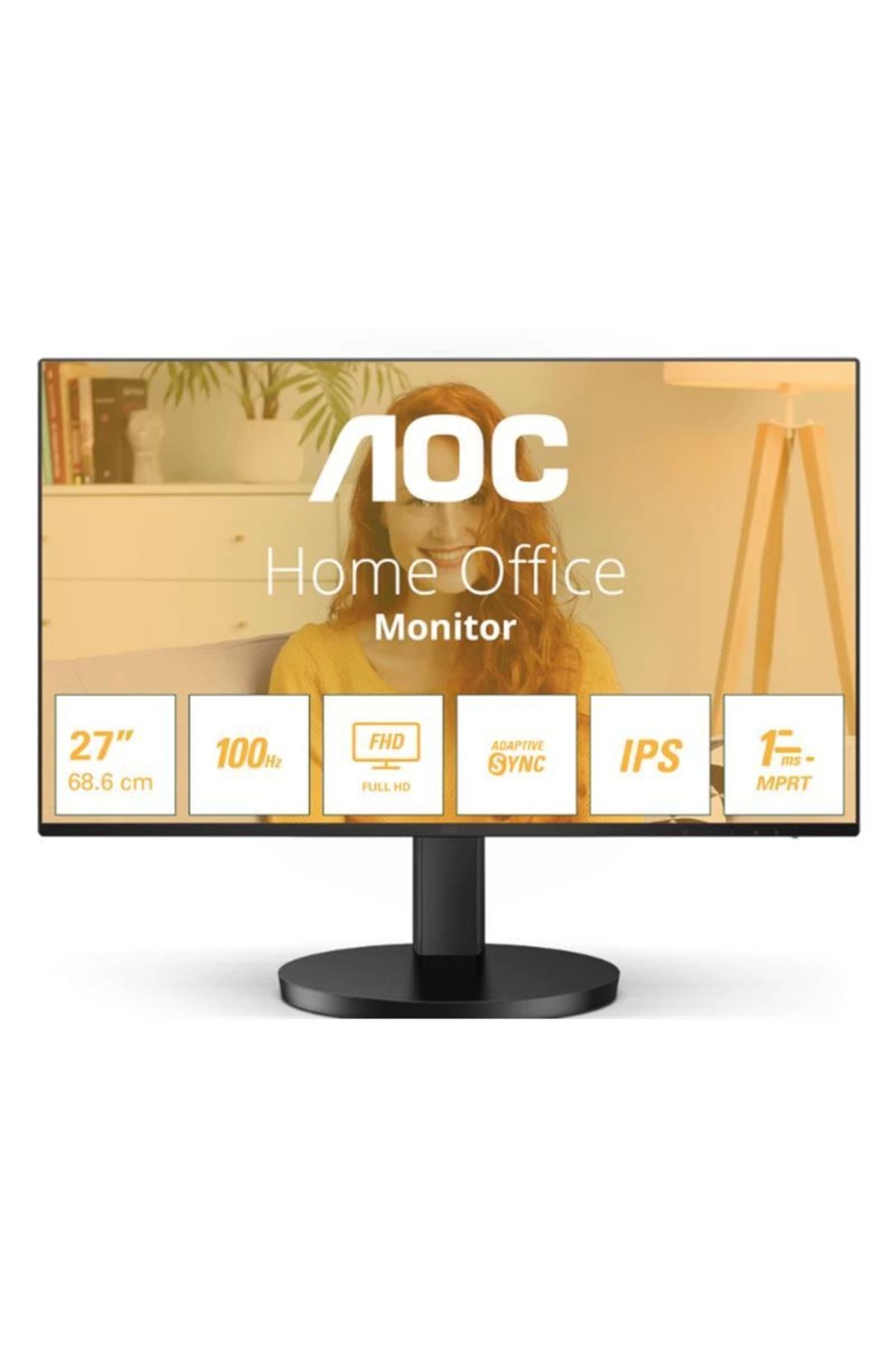 ÖYKÜ VE YİĞİT 27 AOC 27B3HA2 IPS 1MS 100MHZ 1XVGA 1XHDMI FHD 1920X1080 HOPARLÖR VESA SİYAH