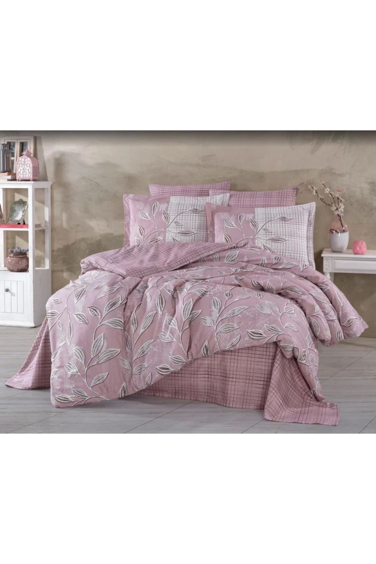 ÖYKÜ VE YİĞİT Hobby Çift Kişilik Ranforce Nevresim Takımı Vanessa Pudra
