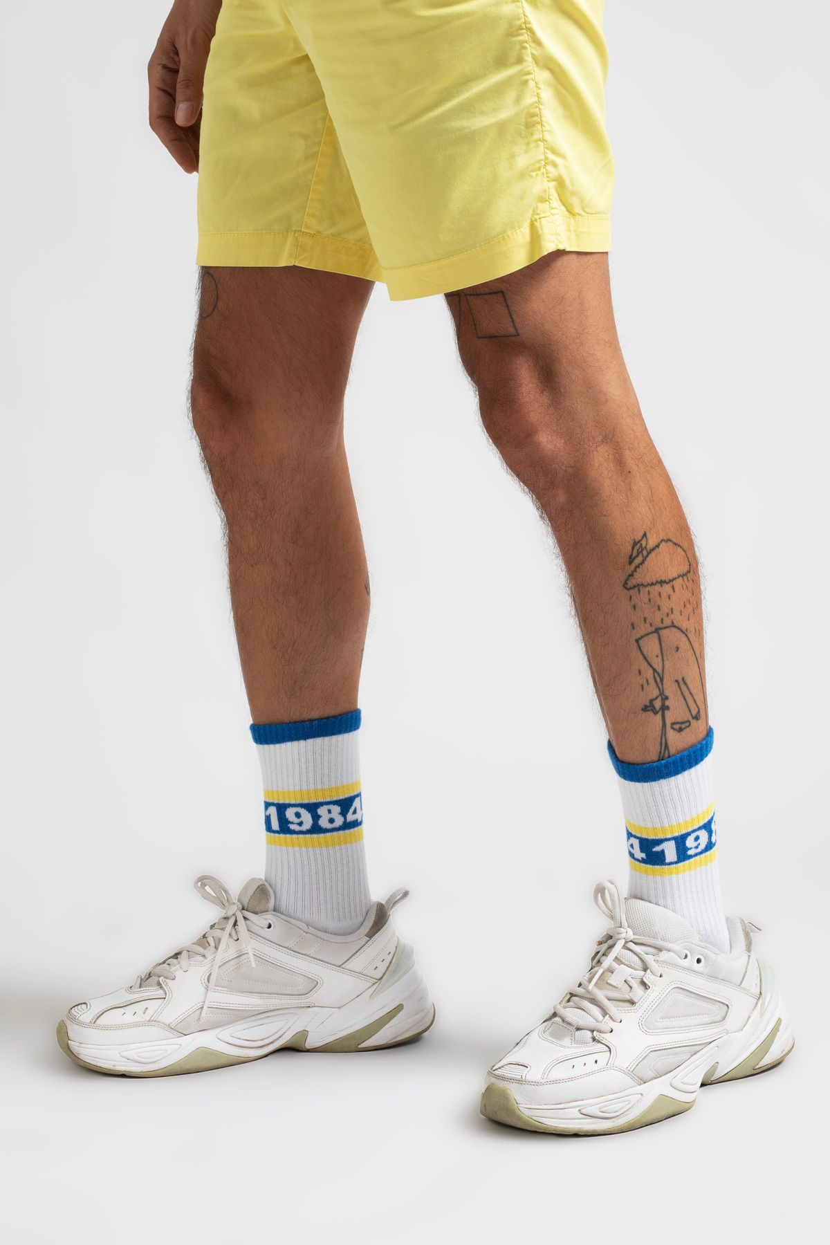 Arteziahn since 1984 Yellow-Blue Sarı Mavi Beyaz Turuncu Mavi Unisex Spor & Lifestyle Çorap
