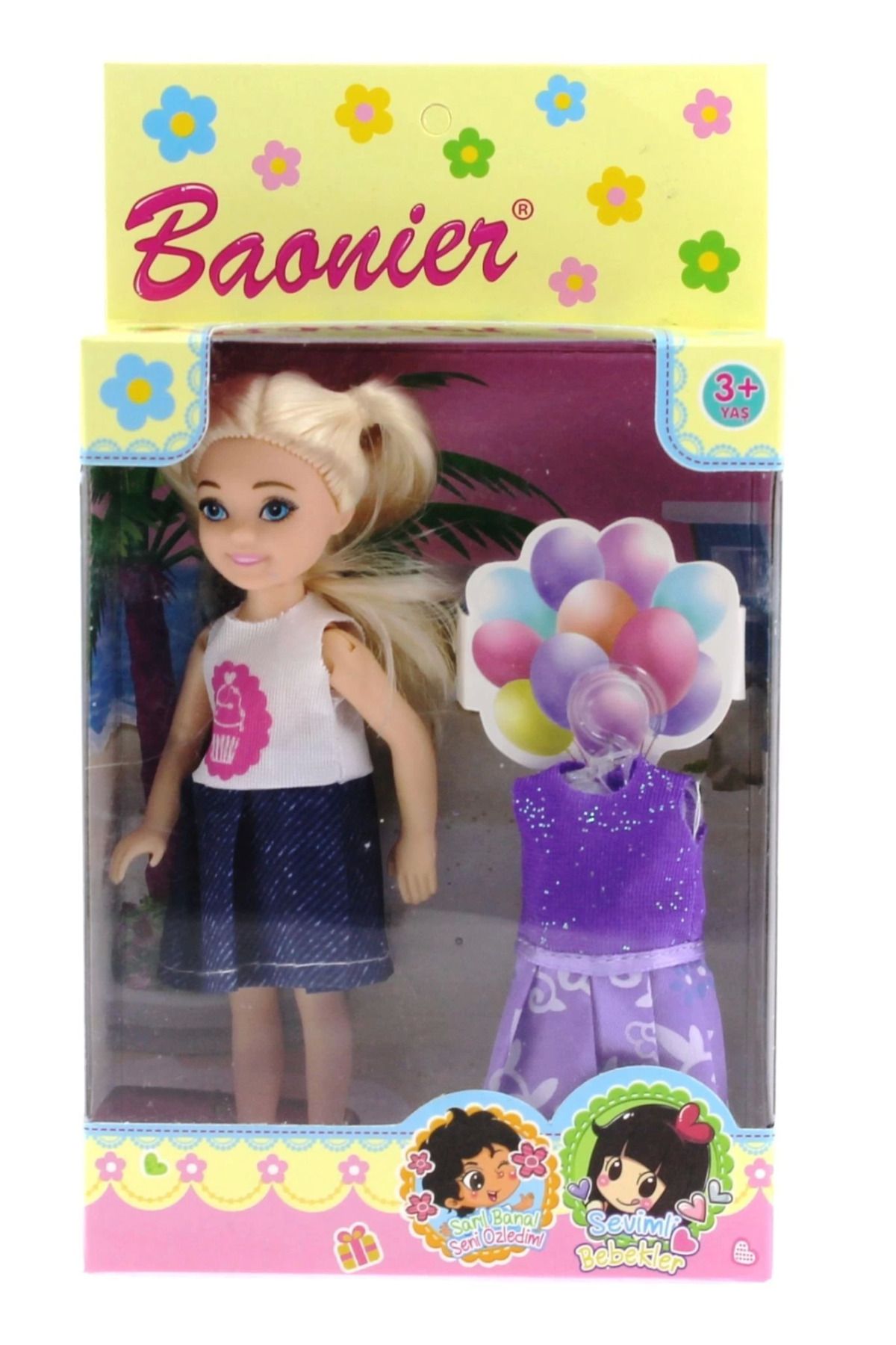 E&E Home Baonier Mor Yedek Elbiseli Bebeğim