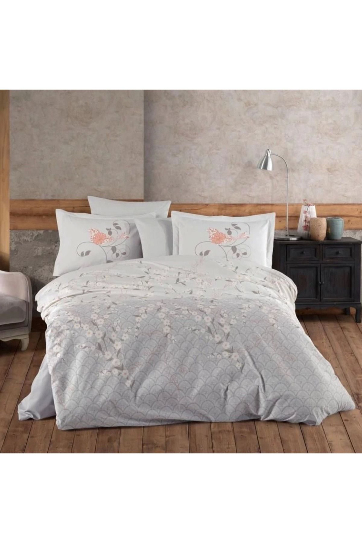 ÖYKÜ VE YİĞİT Hobby Çift Kişilik Poplin Nevresim Takımı Missy Gri