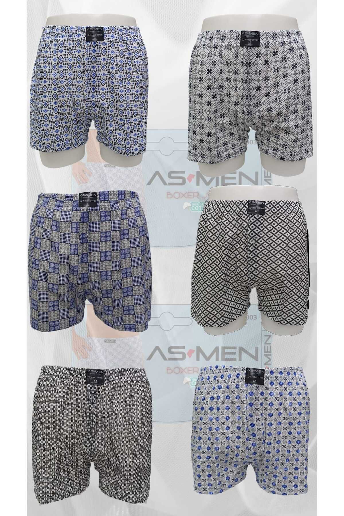 AS YILDIZ Emprime Düğmeli Boxer 6'lı Paket