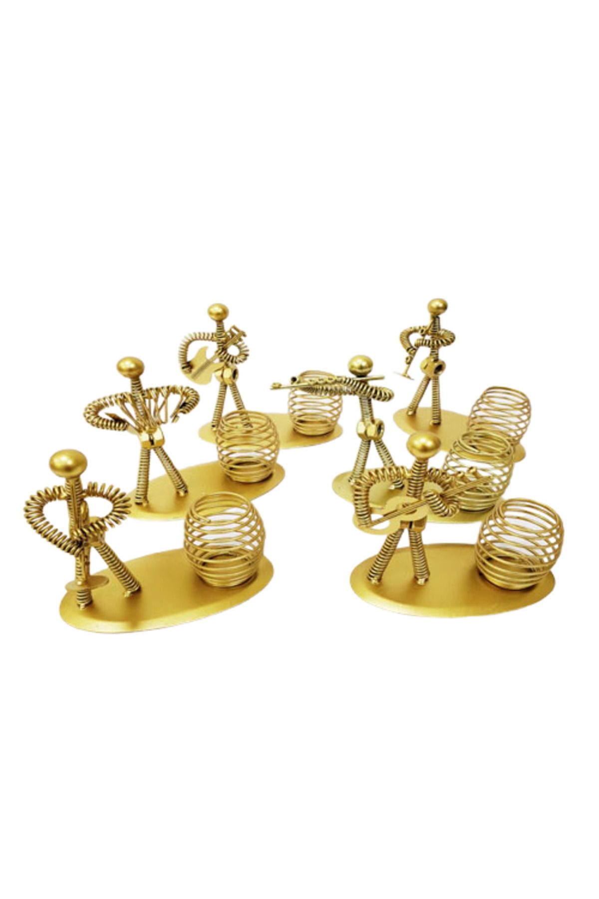 kuzenler store Dekoratif Sarı Metal Adam Müzisyen Kalemlik