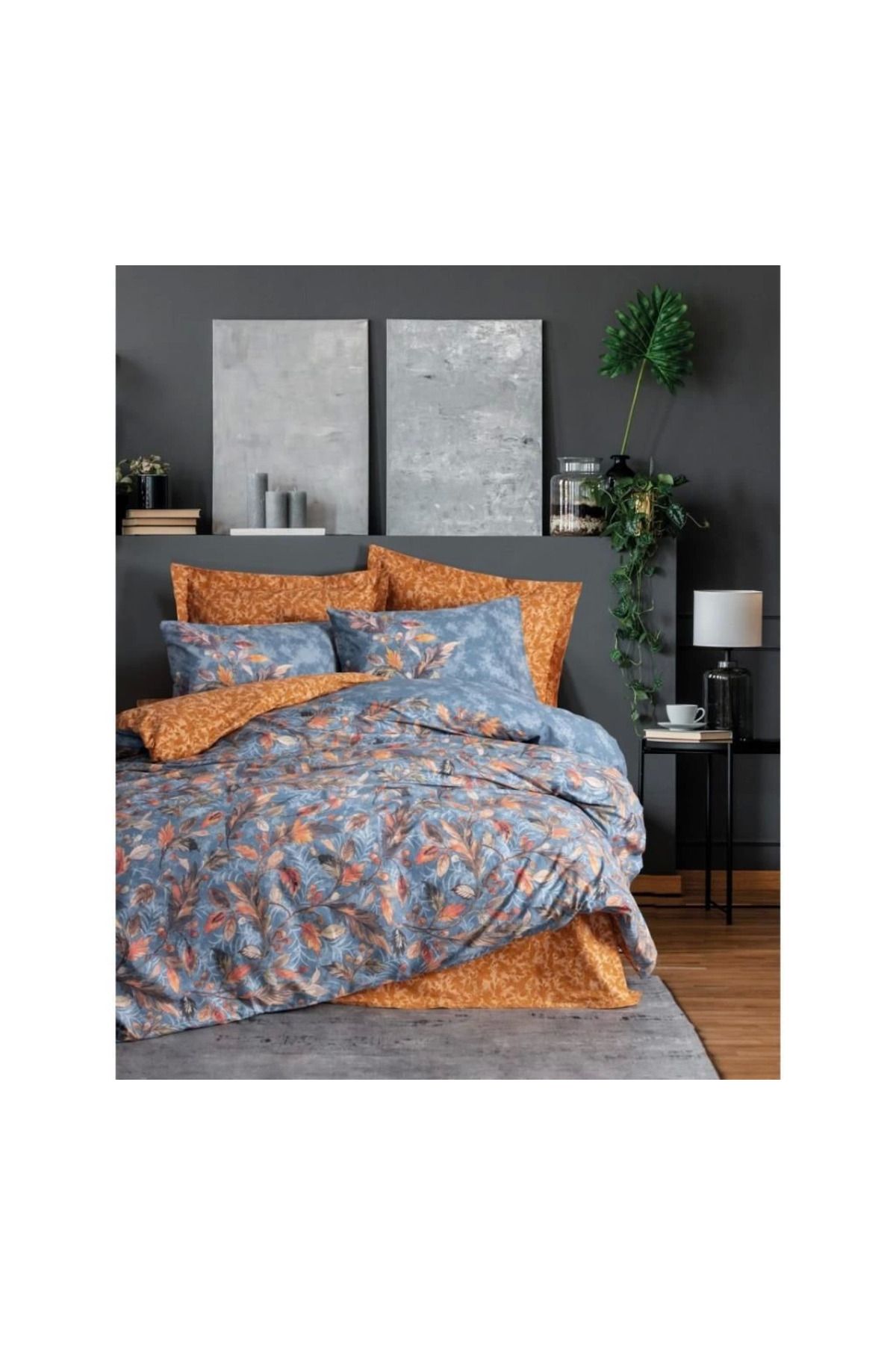 FTT SHOPPING MARKET Cotton Box Tek Kişilik Modeline Nevresim Takımı Alekra Hardal