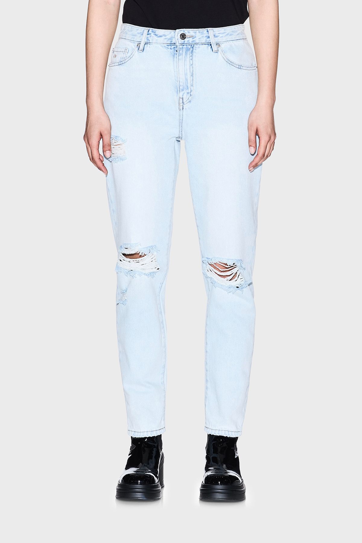 Armani Exchange Pamuklu Boyfriend Fit Yüksek Bel Düz Paça Jeans KOT PANTOLON XW000073 AF12859