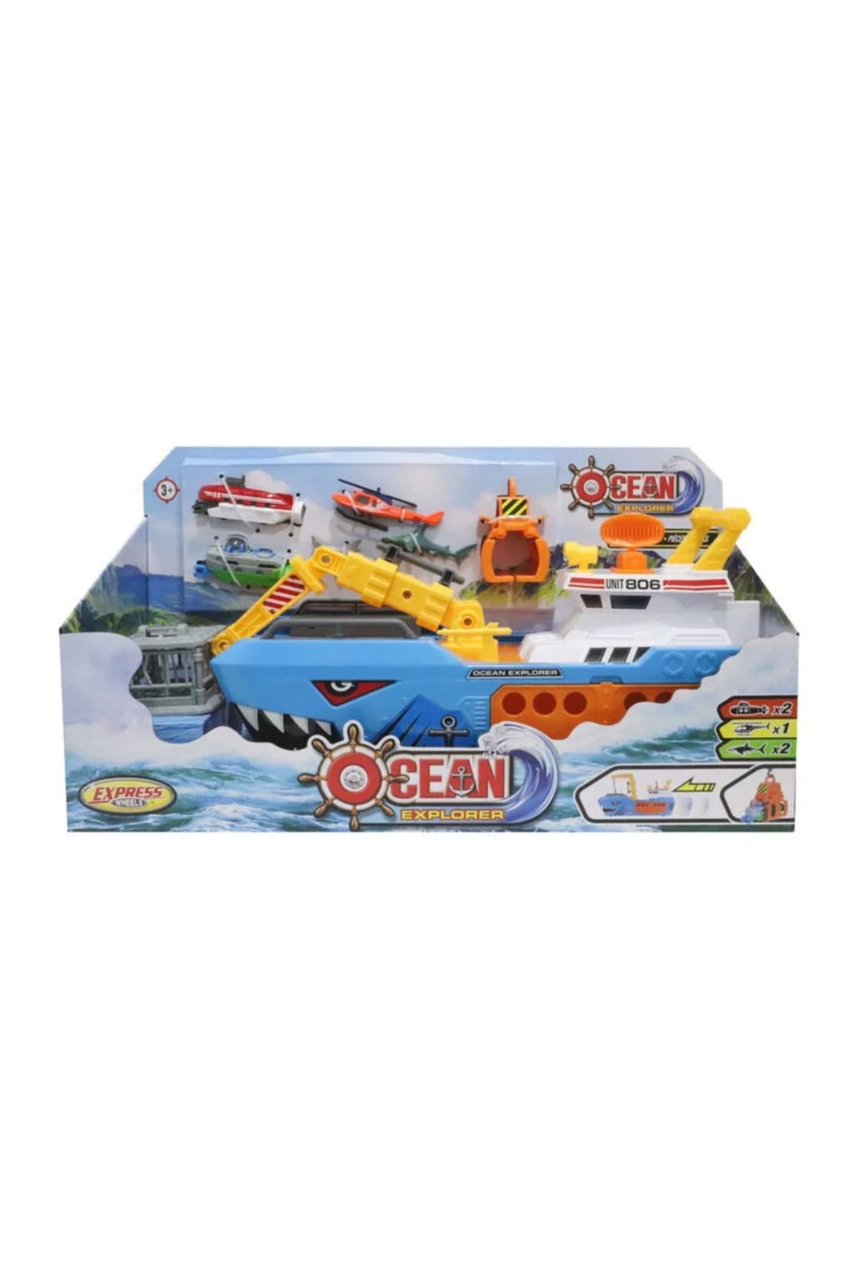 ÖYKÜ VE YİĞİT Express Wheels Okyanus Kaşifi 8 Parça Keşif Gemisi