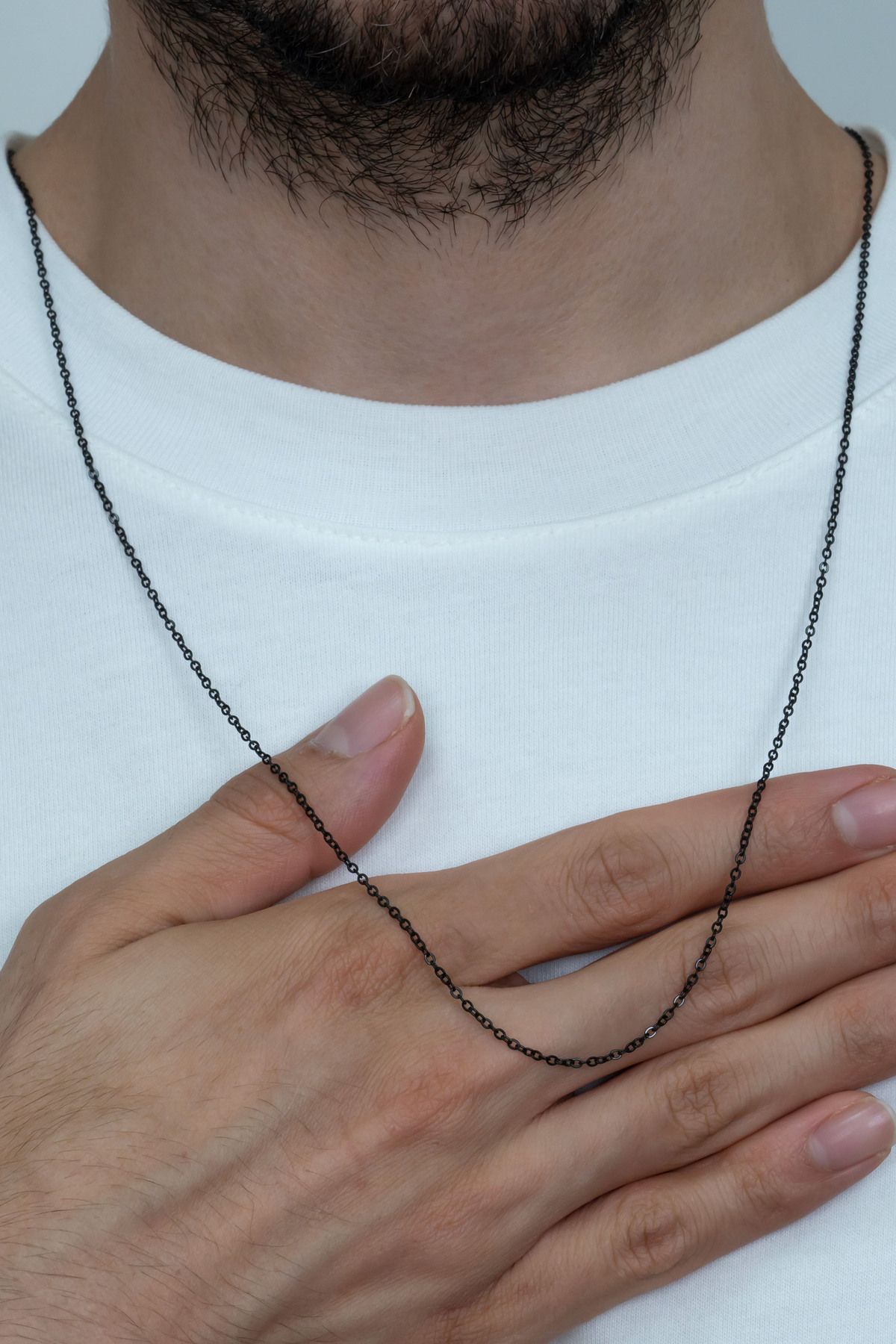 Takı Dükkanı İnce 316l Paslanmaz Unisex Çelik Kolye Zincir 1.6mm 60cm Eck44