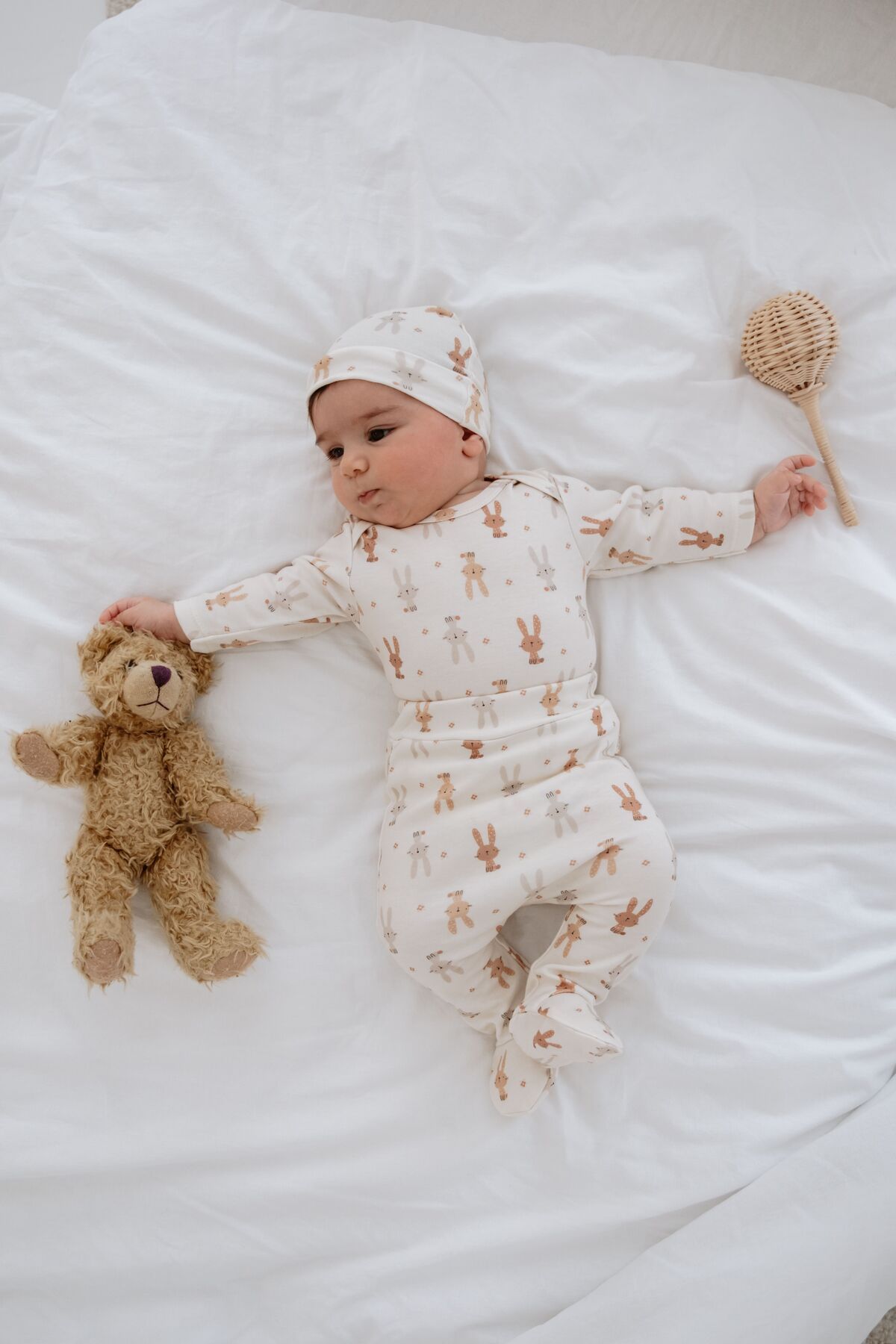 Luna Kids Collection %100 Organik Pamuk Zıbın Takımı