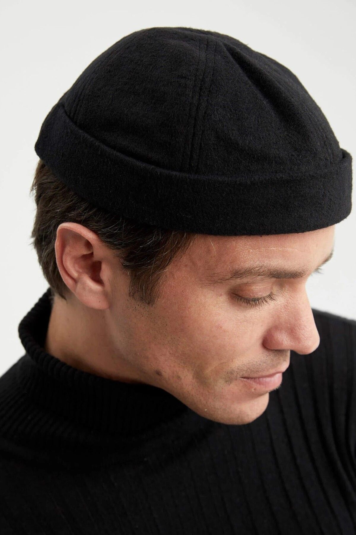 Takı Dükkanı-Leon Unisex Winter Wool Cap - Retro Docker Cap Skullcap, Cp236 5