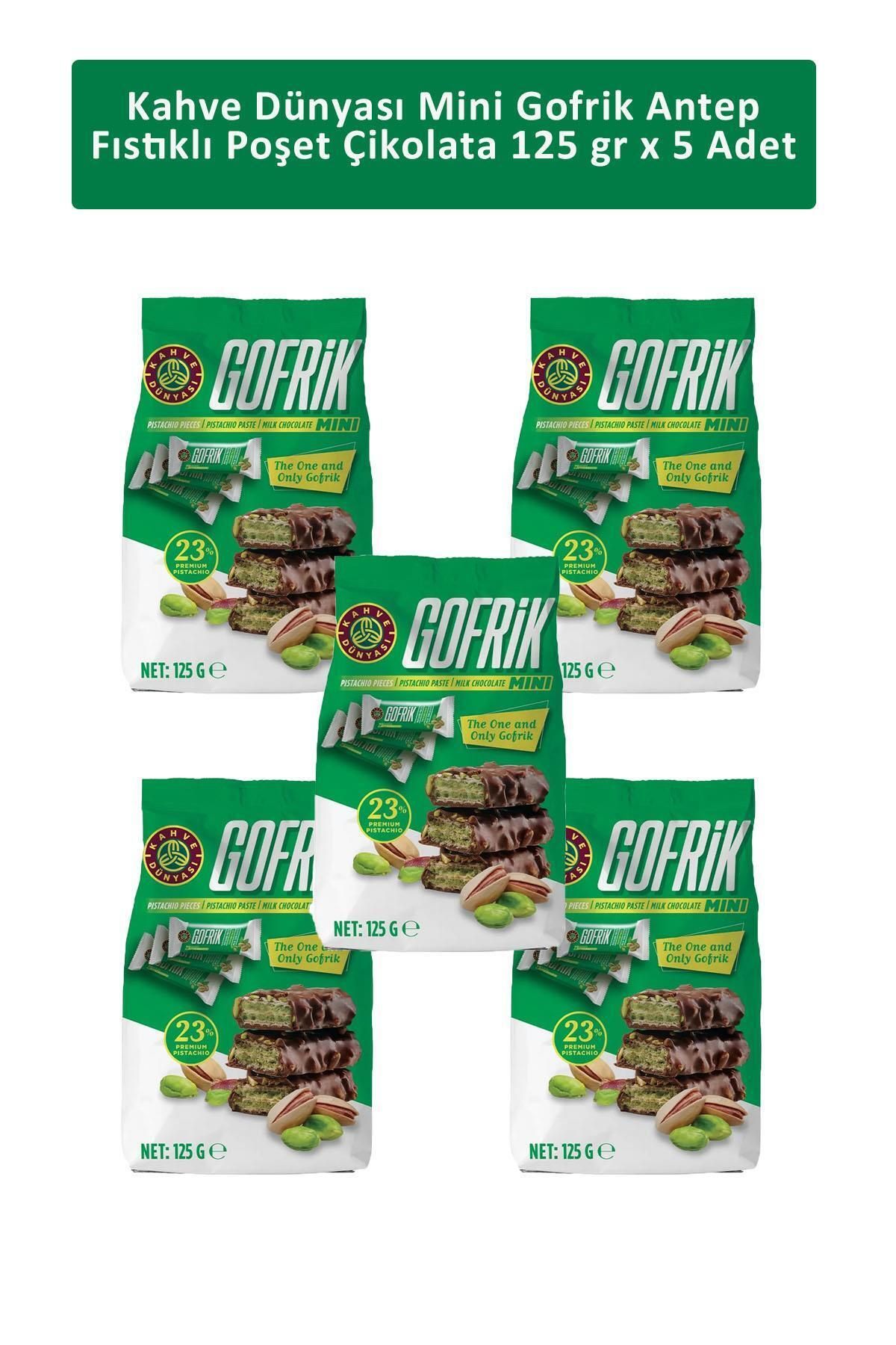 Düzey Mini Gofrik Antep Fıstıklı Poşet Çikolata 125 gr x 5 Adet