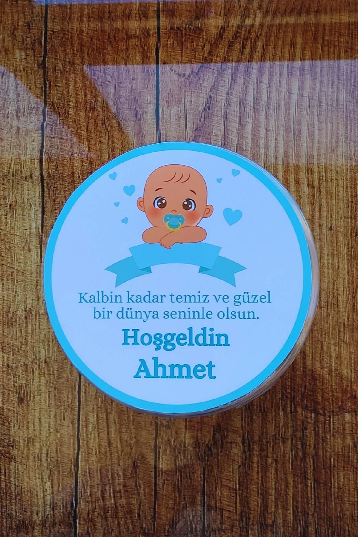 afyoresel 50 Adet Hoşgeldin Erkek Bebek Doğum Konfiseri Çikolata