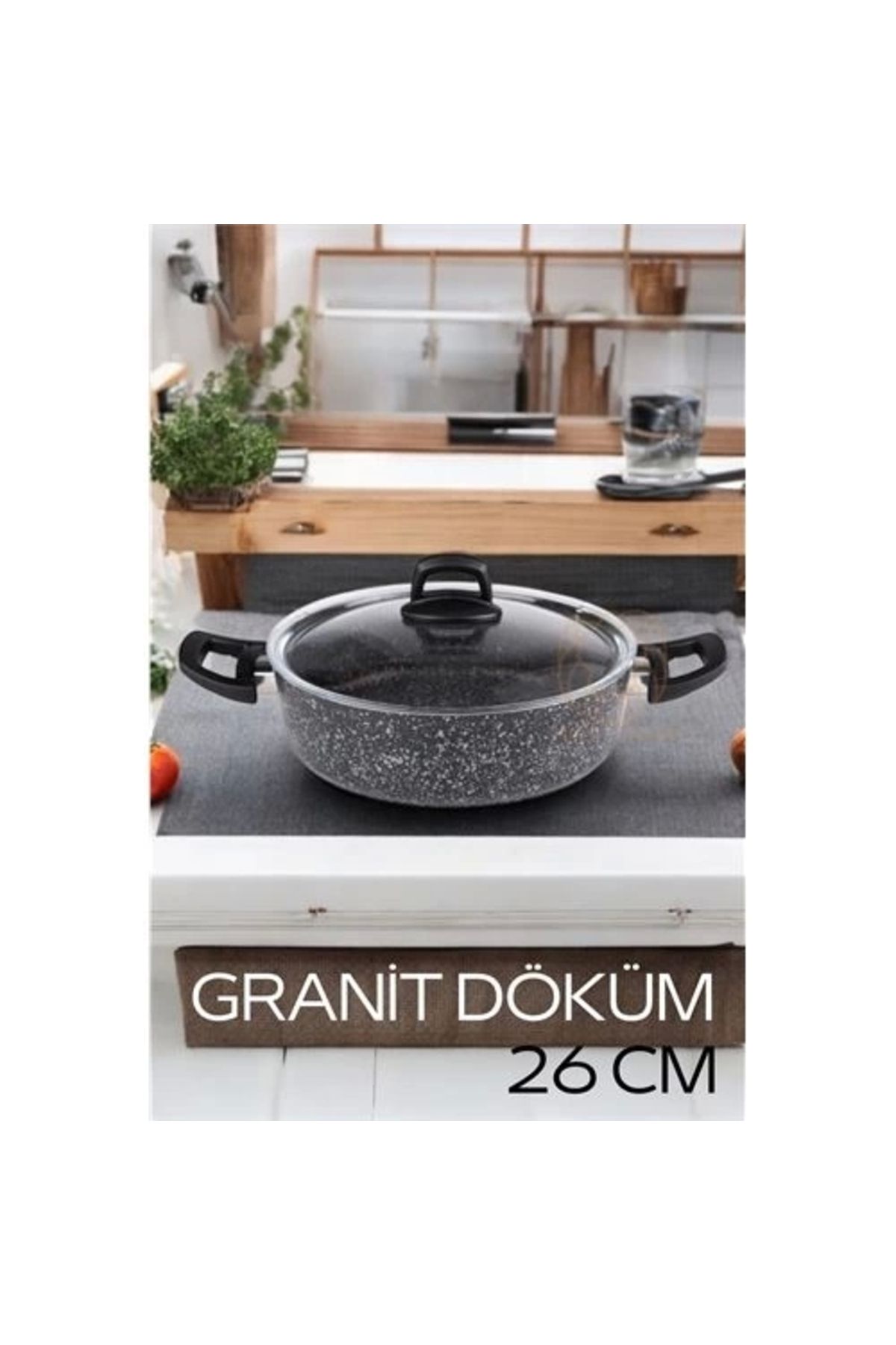 No8 Home Eco Granit Döküm Basık Tencere 26 cm Dies Design