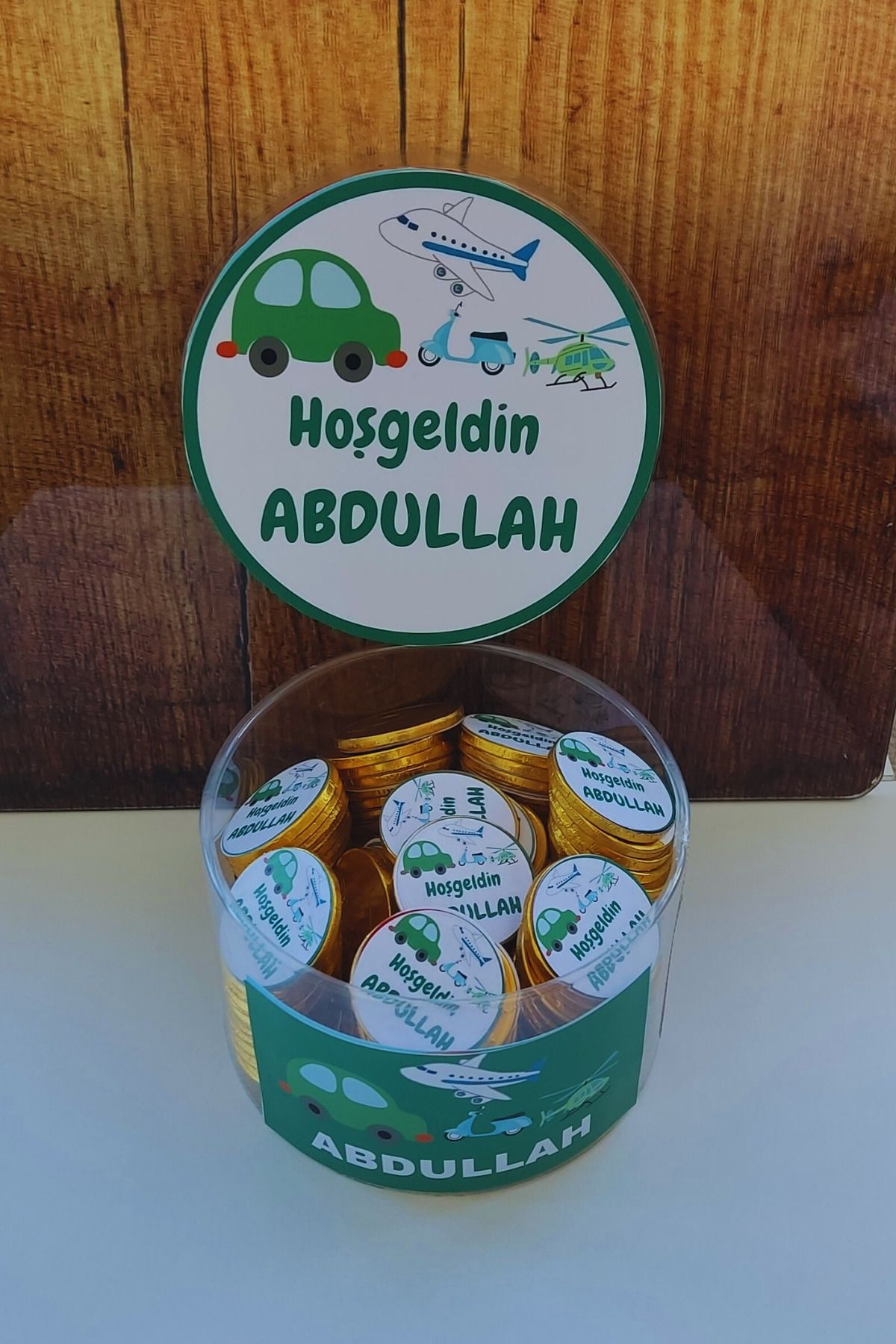 afyoresel 50 Adet Helikopterli Erkek Bebek Doğum Konfiseri Çikolata