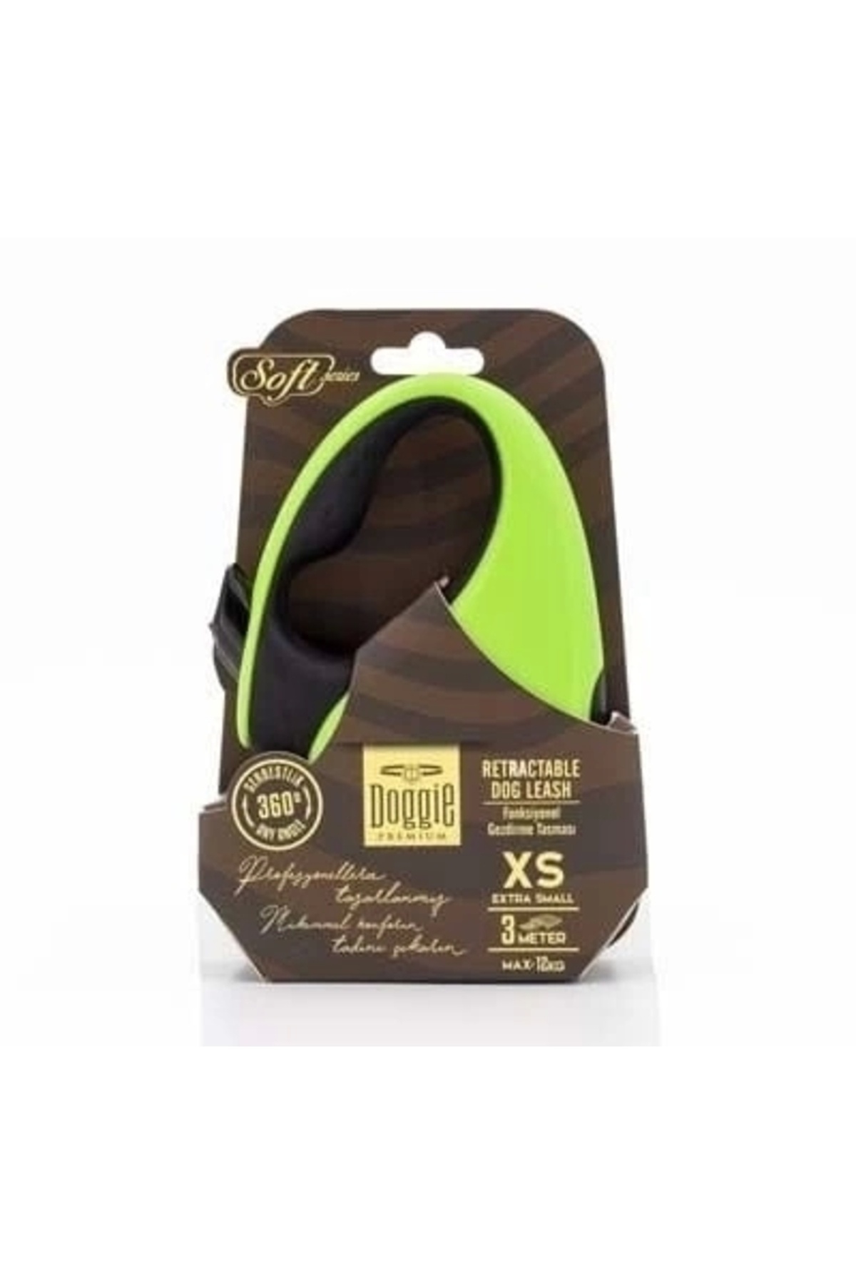 STOREMAX-Doggie soft automatic dog extension leash xsmall green 12 kg 3 mt 2