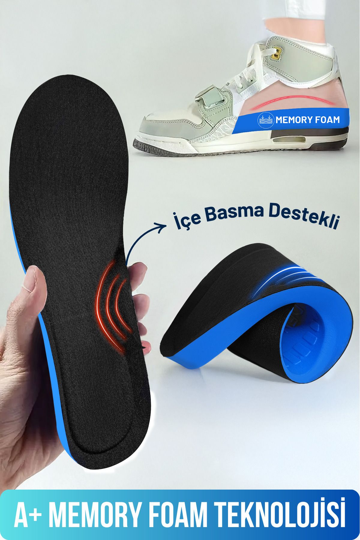 Walter White Ark Destekli Tabanlık Topuk Destekli Tabanlık Rahat Tabanlık Yumuşak Topuk Destekli Tabanlık 39-42
