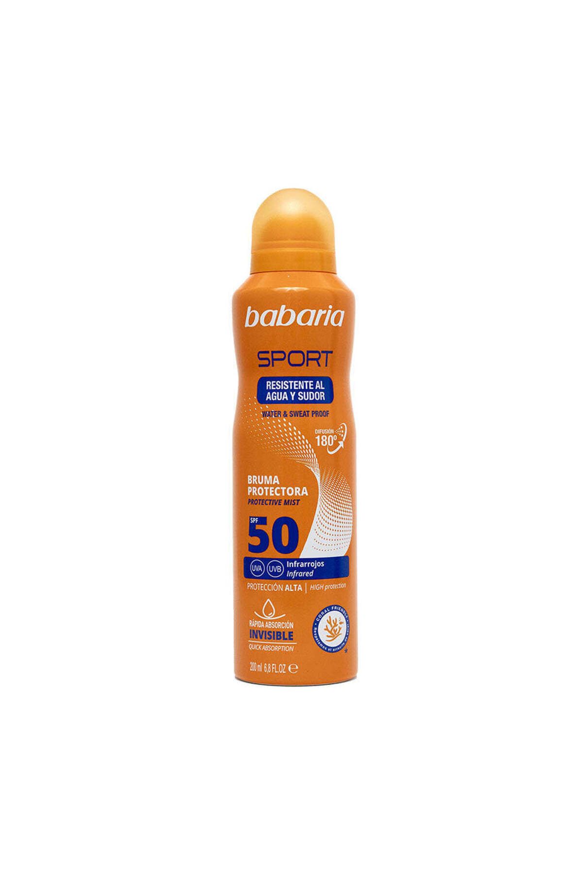 Babaria Spray De Protecție Solară Spf50 Pentru Față Și Corp, Rezistent La Apă, Sport, Babaria, 75 Ml - One Size