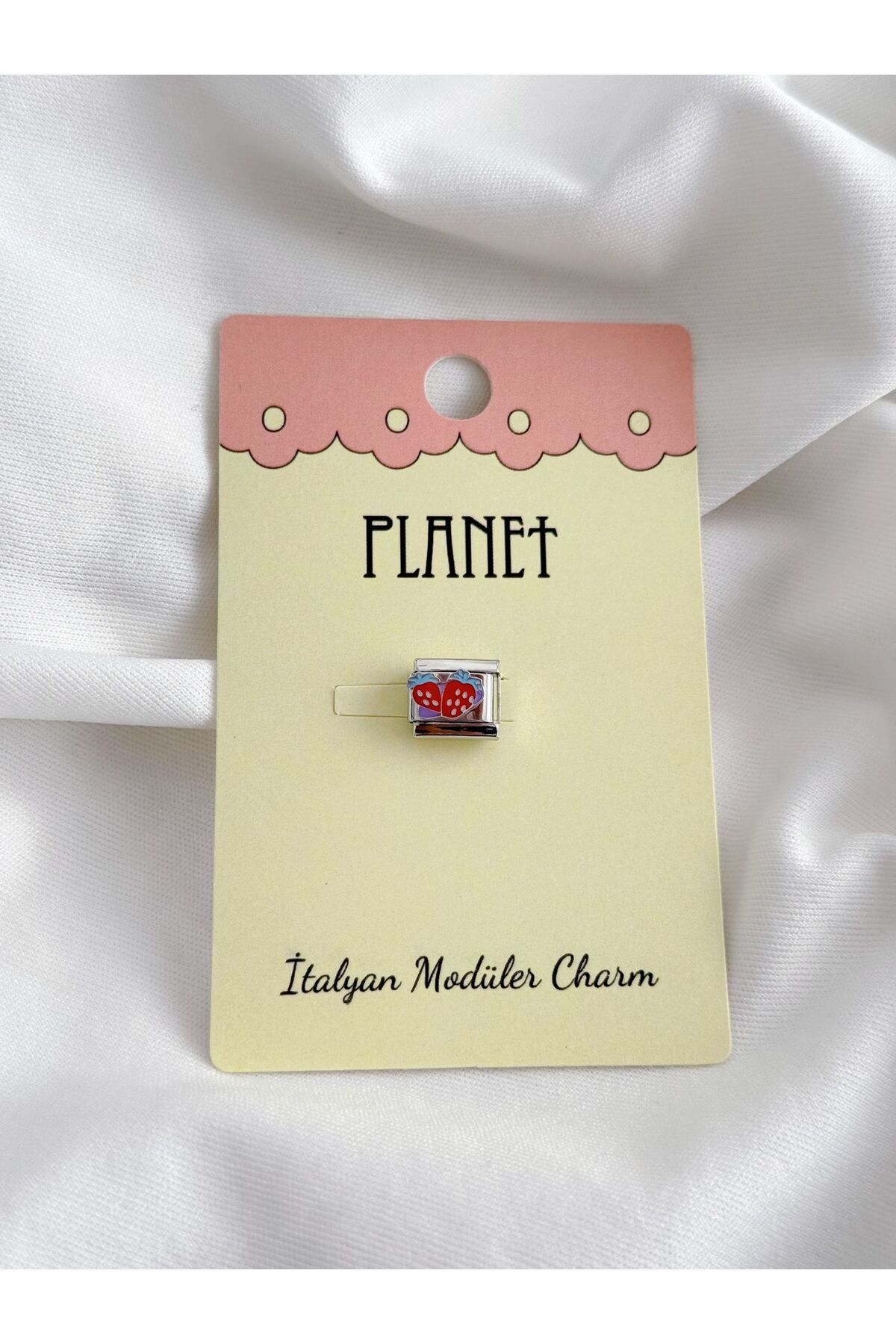 Planet Butik Çilekler Kartlı İtalyan Charm