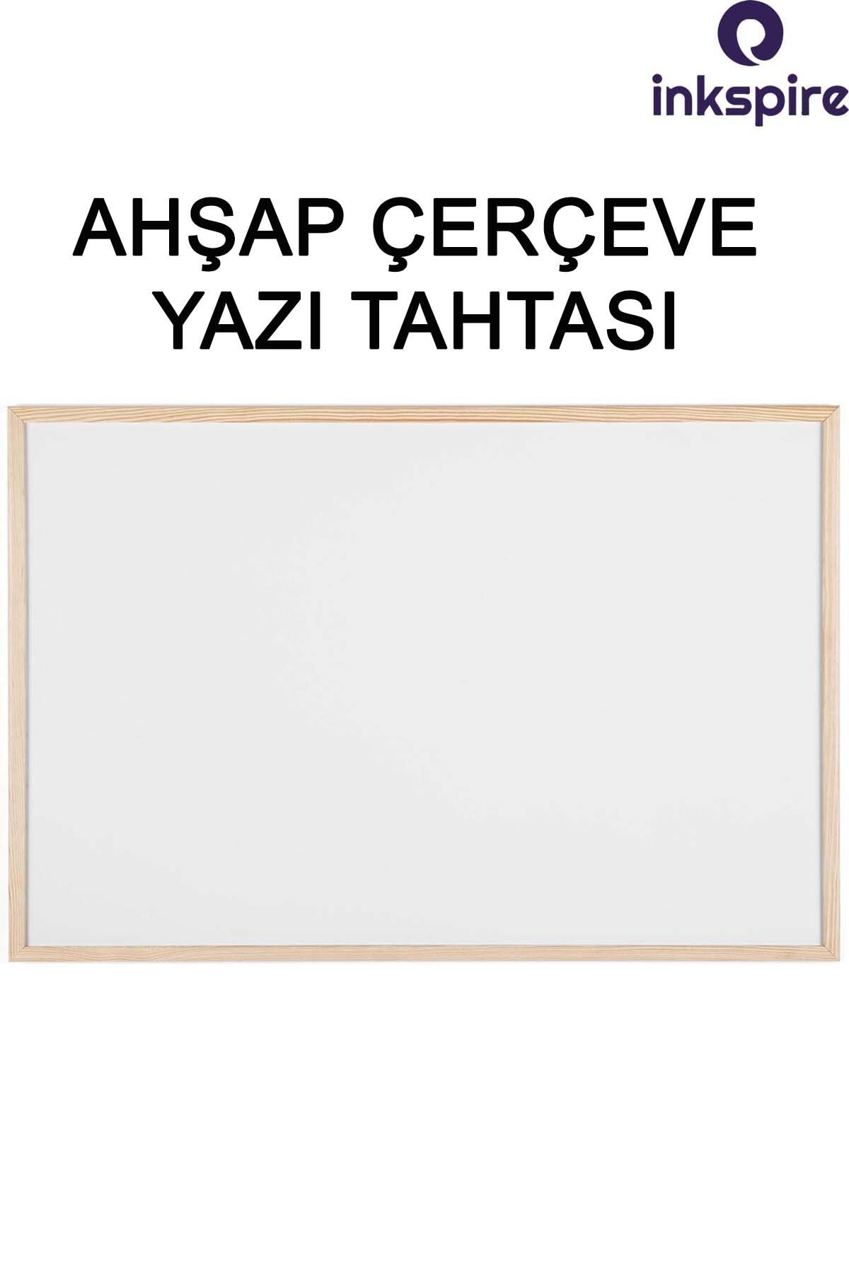 inkspire Beyaz Yazı Tahtası 45X60 Cm 1 Adet Naturel Ahşap Çerçeveli Silinebilir Yazı Tahtası Duvara Montaj