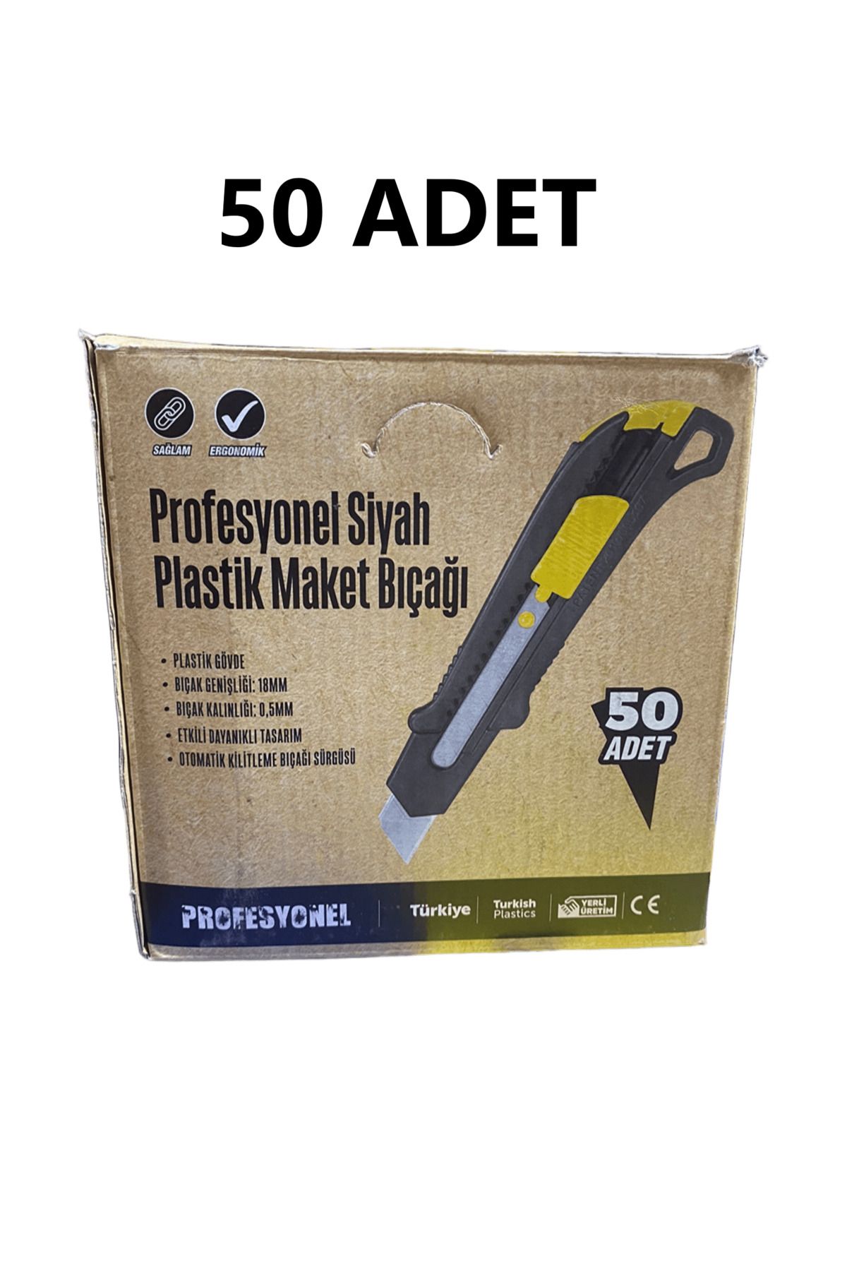 Kupa SİYAH PROFESYONEL PLASTİK MAKET BIÇAĞI 50 ADET 1 PAKET