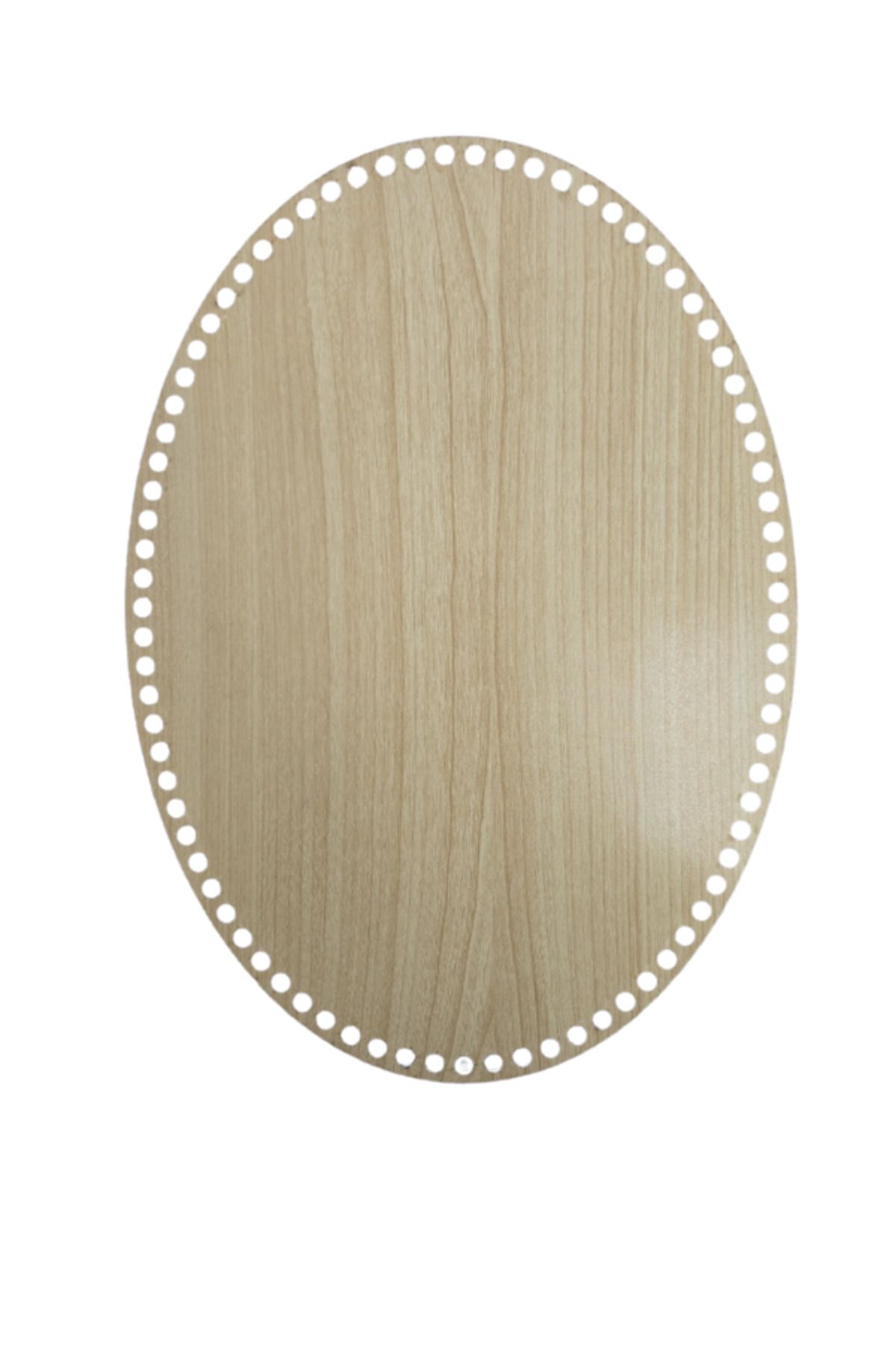 Woodext Ahşap Oval Elips Sepet Örme için Tepsi Tabanı 40x30 Cm AKÇA AğaçÇift Yüz 3 Mm Mdf
