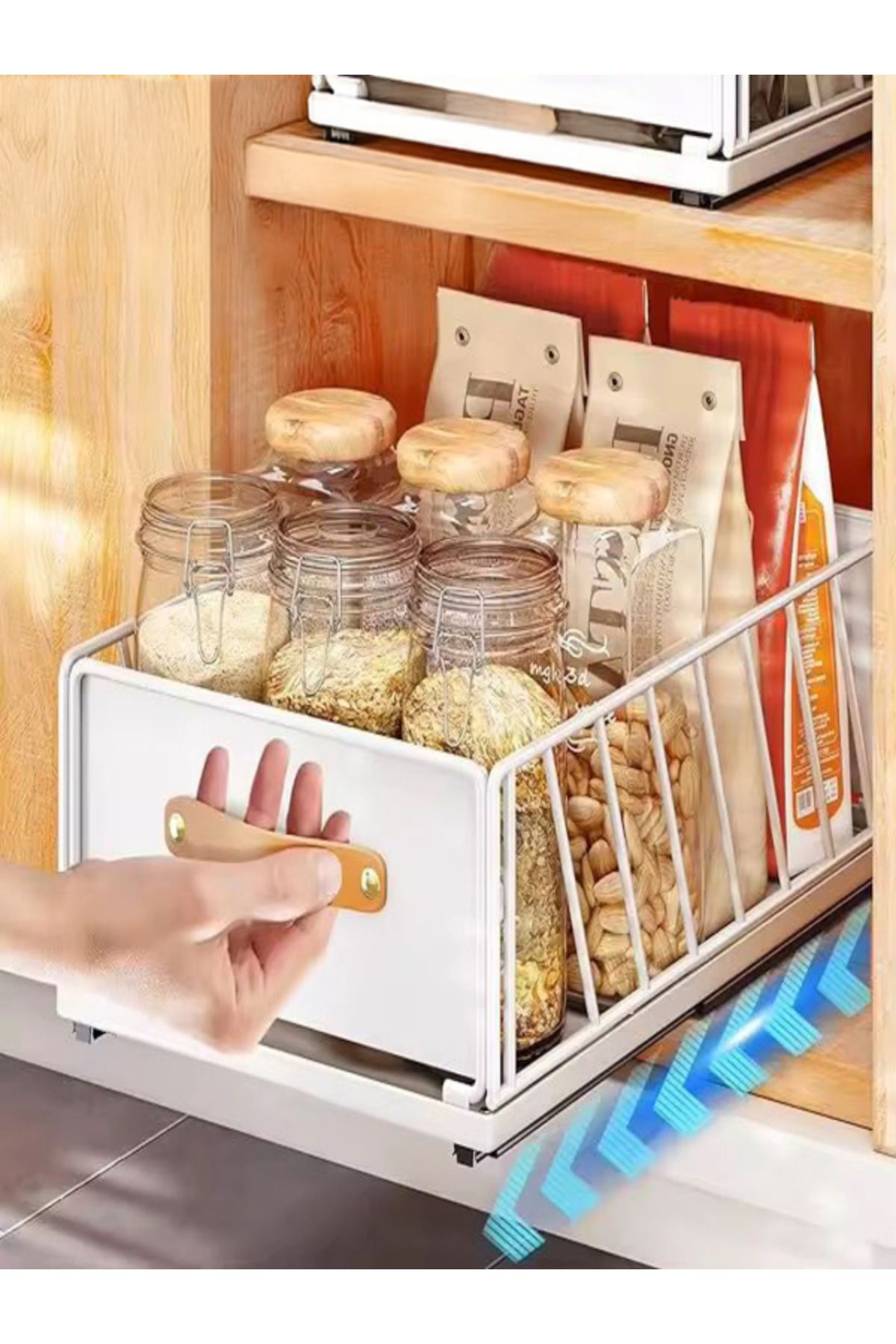 ATOUR-ATOUR Movable Storage Basket for Kitchen and Cabinet Organization, No Nails, Space Saving and Easy to Use 7