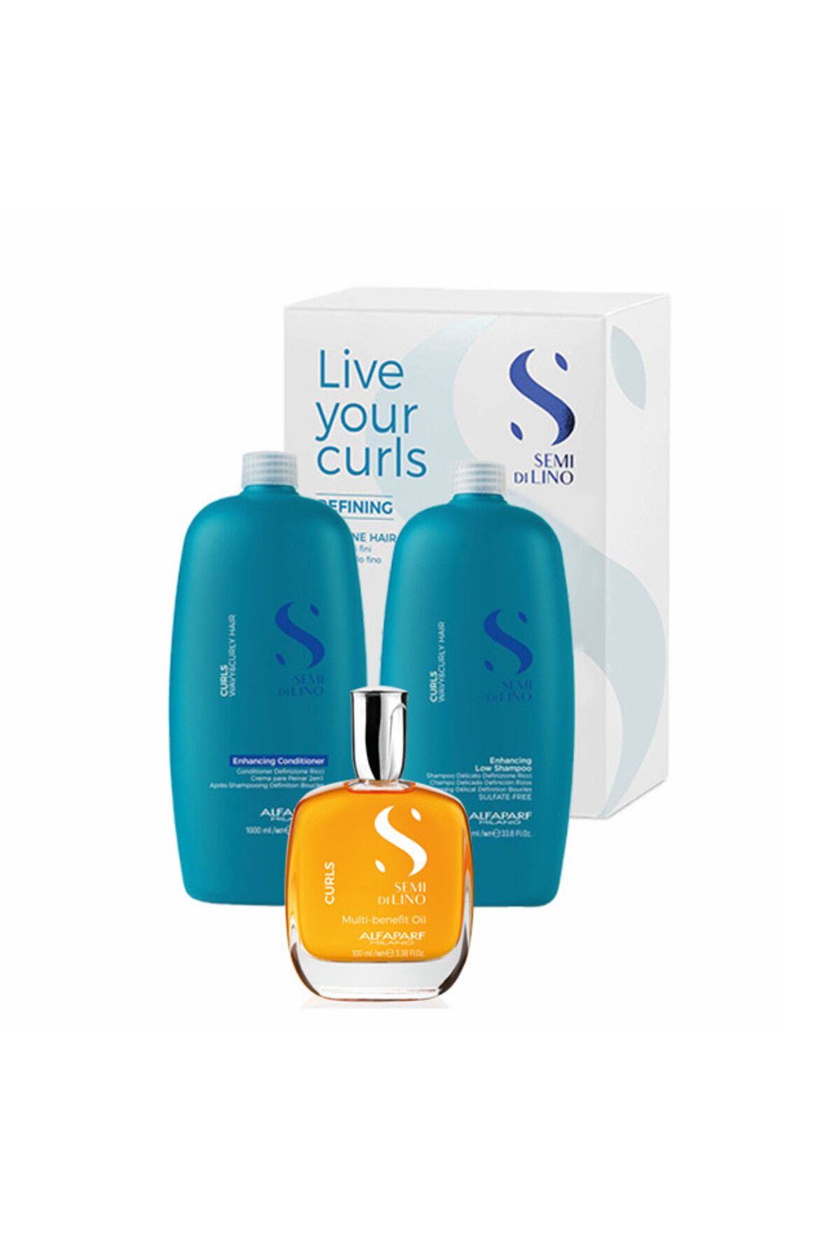Alfaparf Milano-Alfaparf Curls Set pentru păr ondulat Șampon 1000 ml Balsam 1000 ml Ulei de netezire 100 ml 2