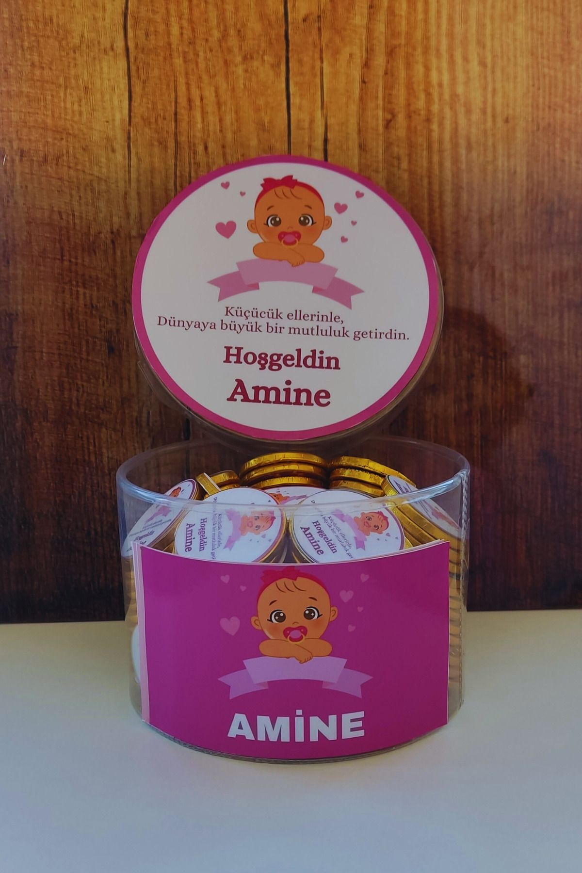 afyoresel 100 Adet Kız Bebek Pempe Sütlü Konfiseri Para Çikolata