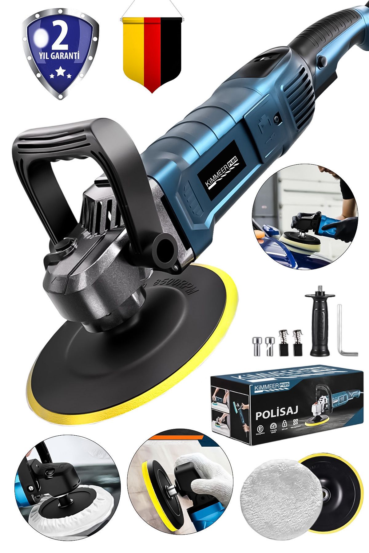 Jetta Power Tools 6 Kademeli Devir Ayarlı 1300 watt Zımpara Cila Seti