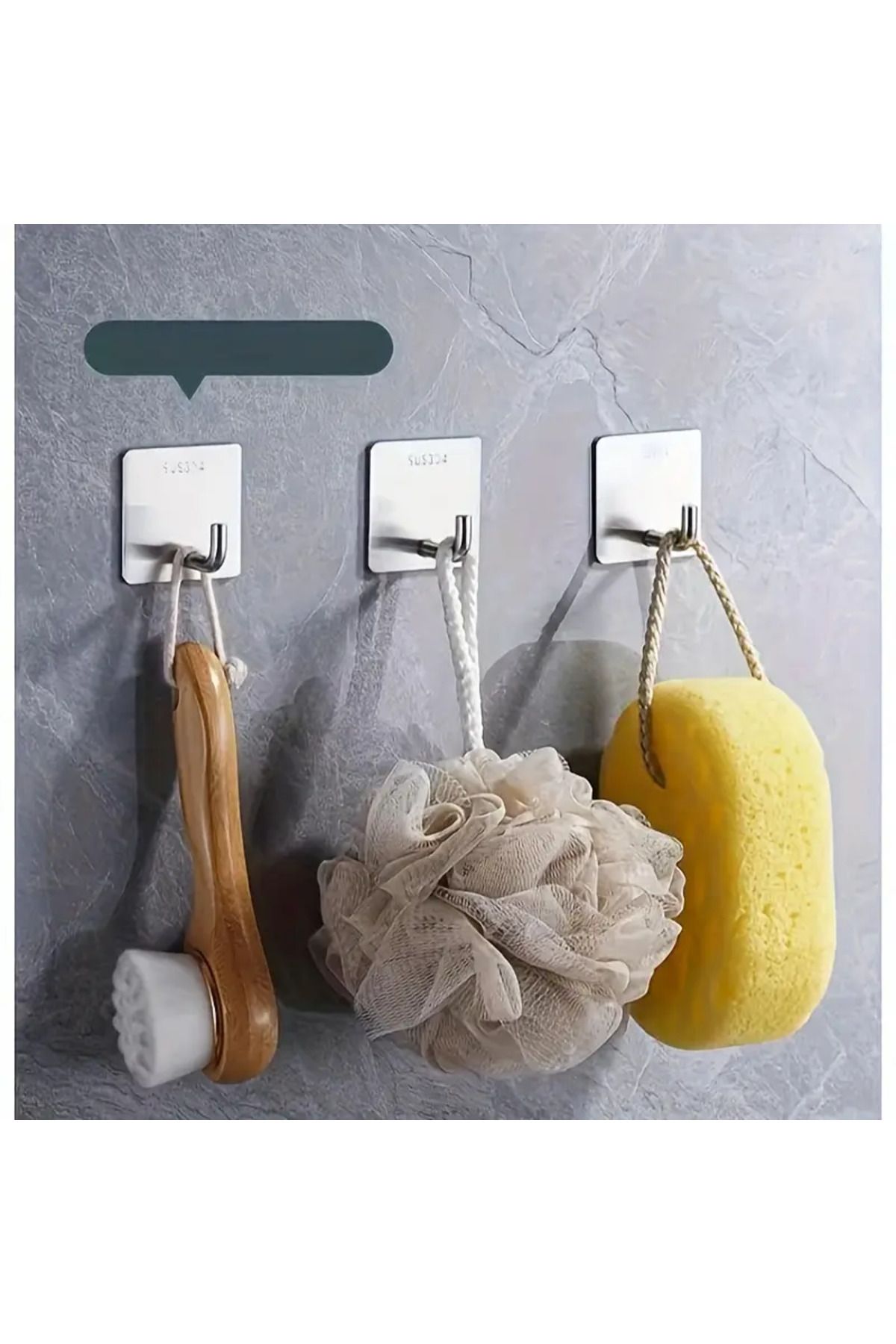 LRS STORE 4 Adet Paslanmaz Çelik SUS304 Banyo, Mutfak,Duvar Askısı Kendinden Yapışkanlı Ağır Hizmet Tİpi