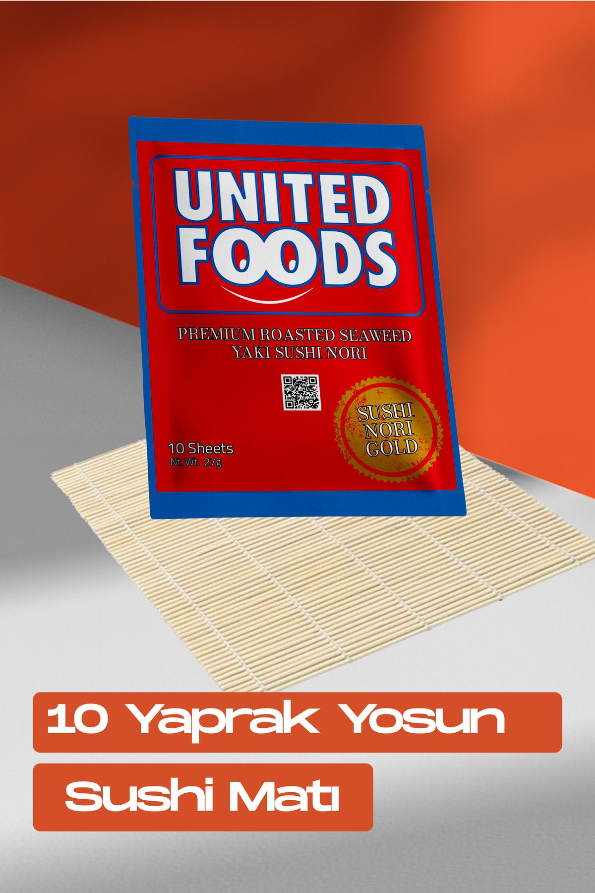 SUSHI FACTORY 10 Yaprak Yosun / Nori - Sushi Sarma Matı Seti / Sushi Seti