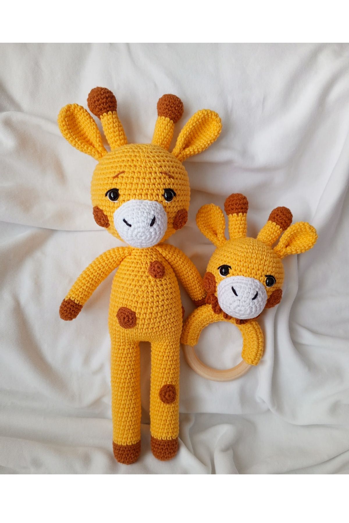 Handmade AMİGURUMİ SEVİMLİ ZÜRAFA-ÇINGIRAK-OYUN VE UYKU ARKADAŞI-BEBEK-ÇOCUK