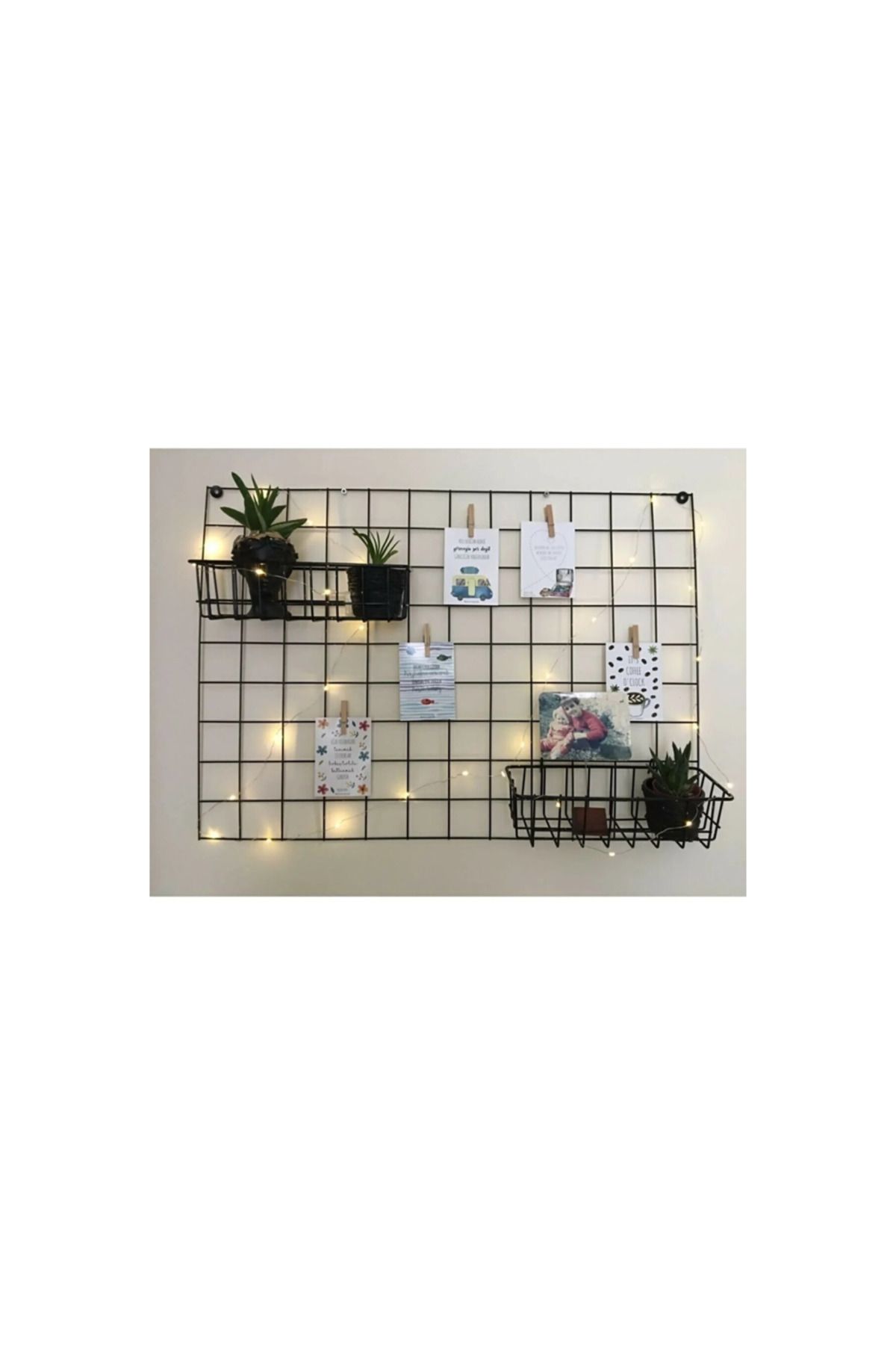 DKS RENKLİ Metal Fotoğraf Askısı Tel Pano 50x70 2 Adet Mini Mandal Hediyeli