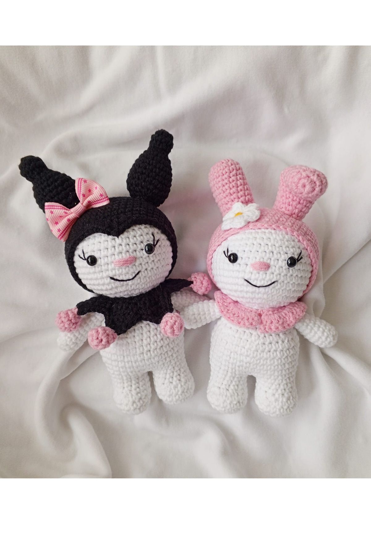 Handmade Ami̇gurumi̇ Kuromi̇ Oyun Ve Uyku Arkadaşi 2'li̇ Set