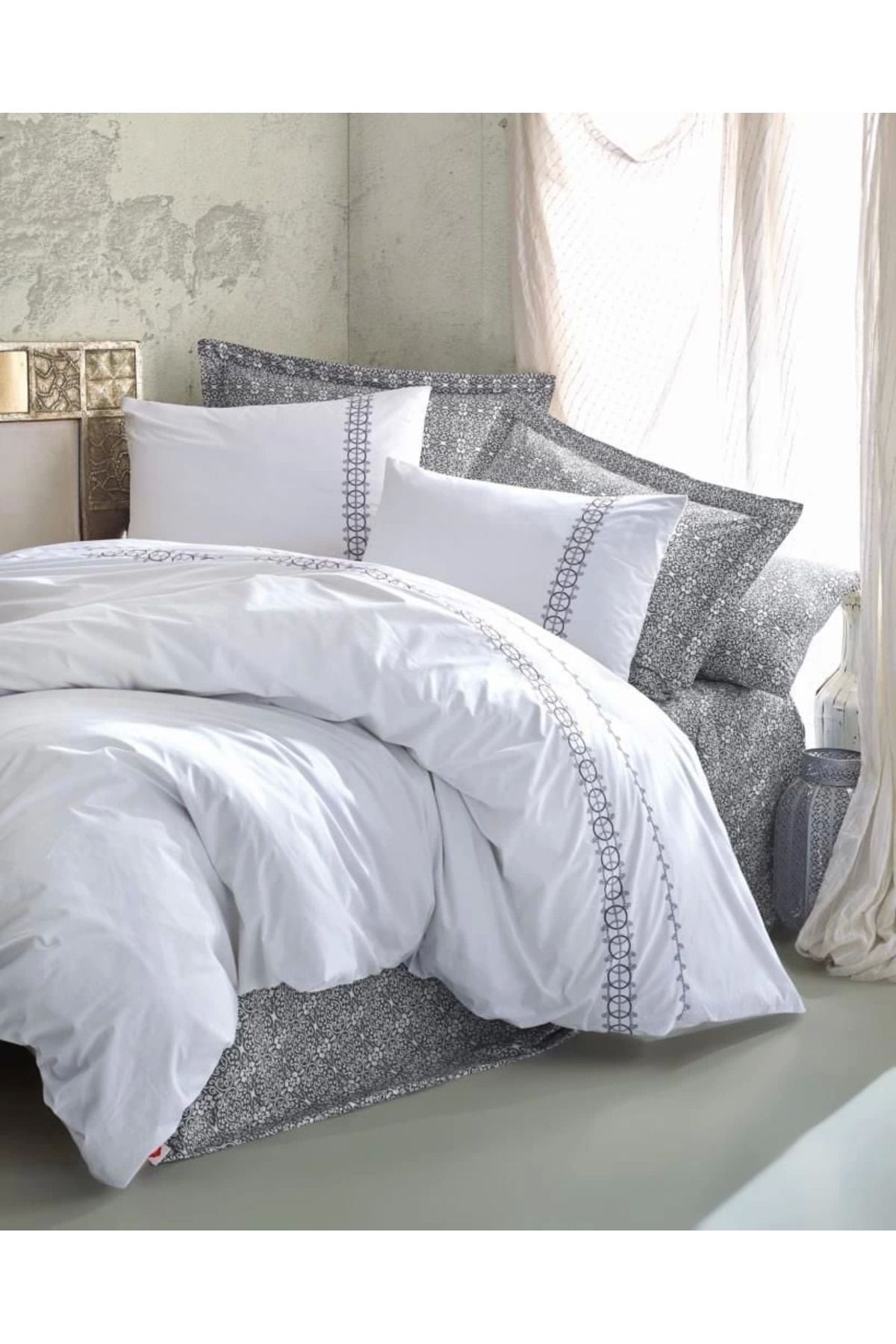 hayalimsah Cotton Box Majestic Seri Çift Kişilik Nevresim Takımı Paola Gri
