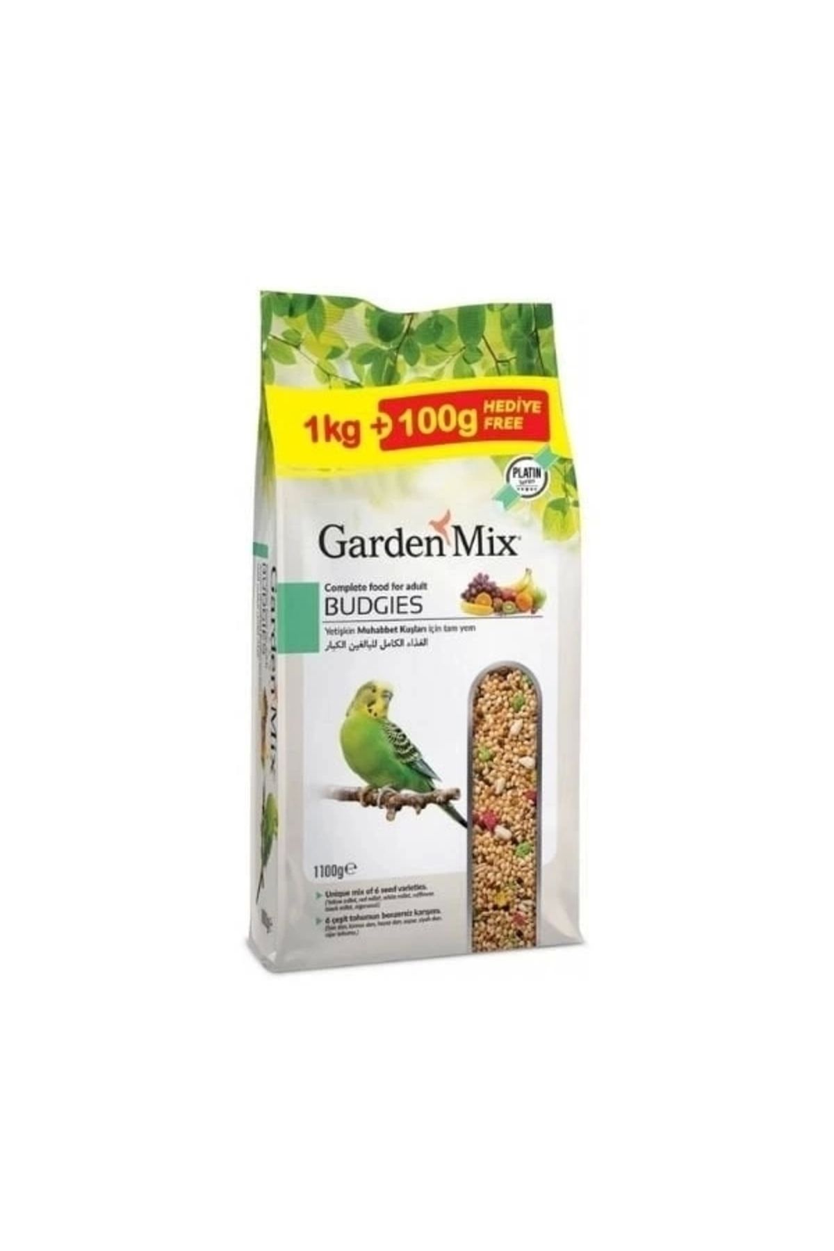 STOREMAX Garden Mix Platin Meyveli Muhabbet Kuş Yemi 1 Kg + 100 Gr Hediyeli