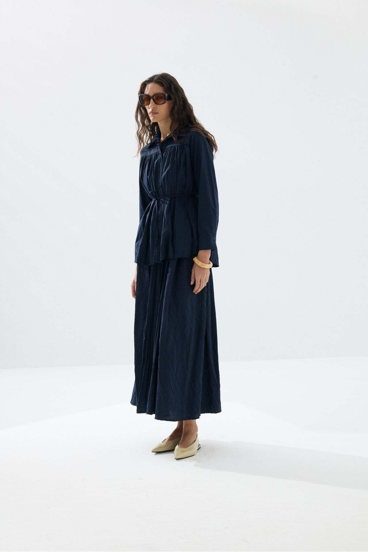 Tailors Room-Kraşlı Shirt Suit - Navy Blue 8
