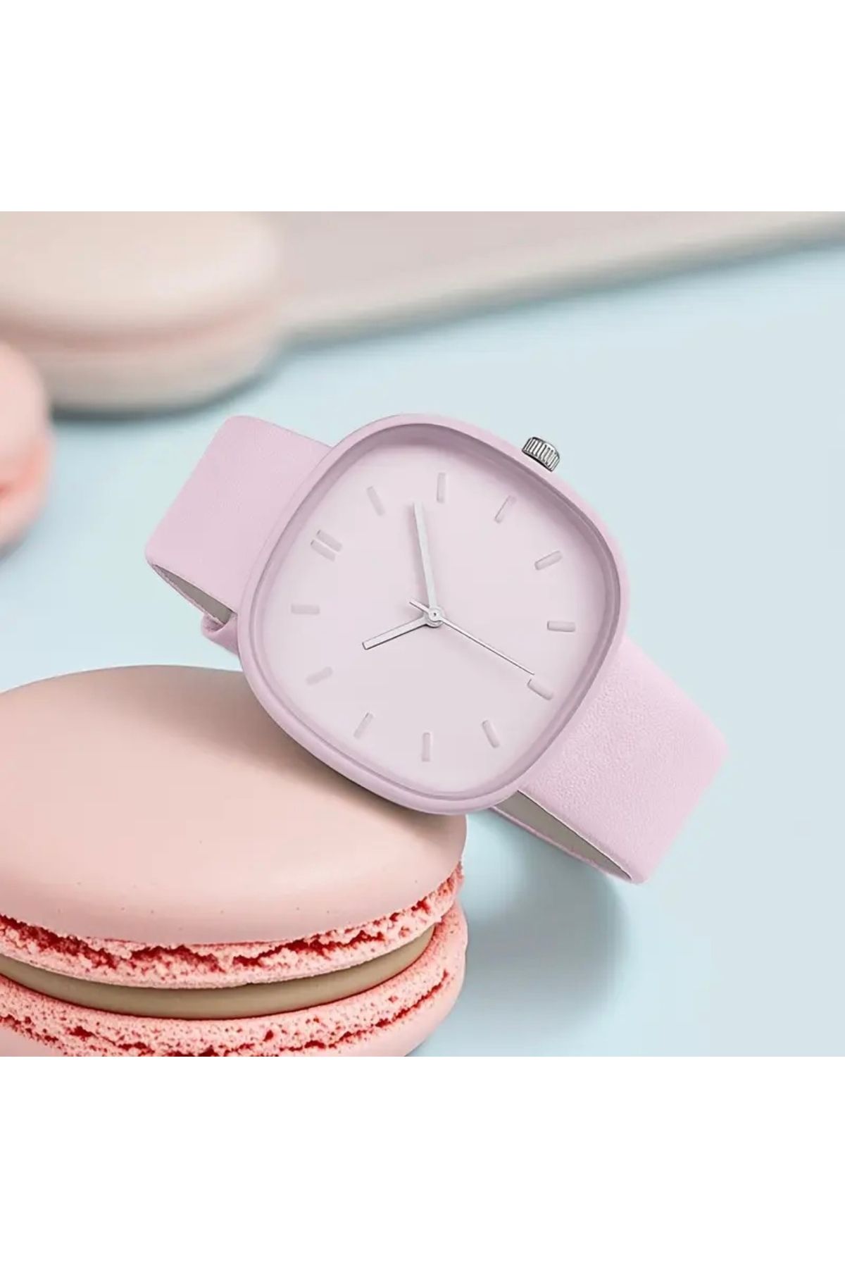 AYLİS Pembe Tasarımlı Kadın Kol Saati - Modern Kare Kasa