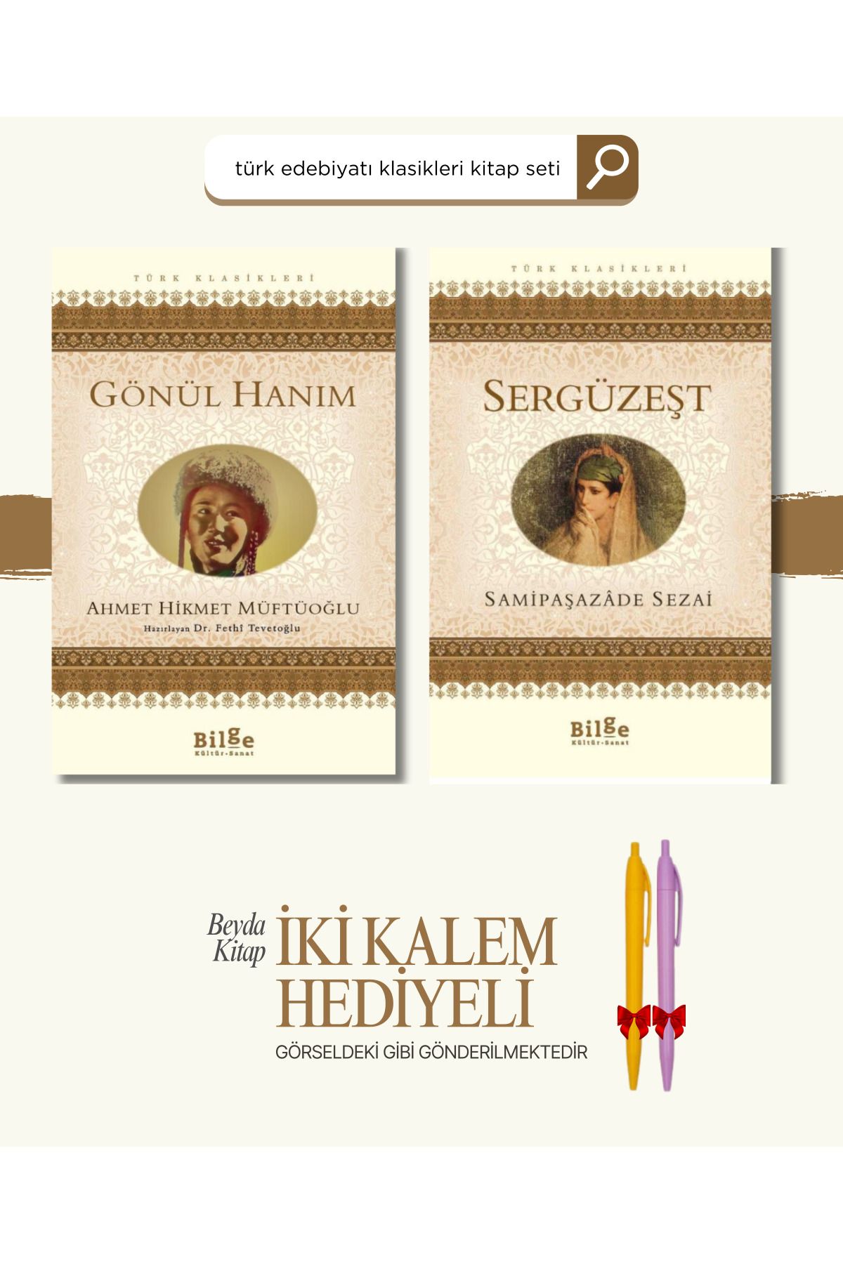 Bilge Kültür Sanat Gönül Hanım - Sergüzeşt - Türk Klasikleri - Kitap Seti - Kalem Hediyeli - BLGKLS24