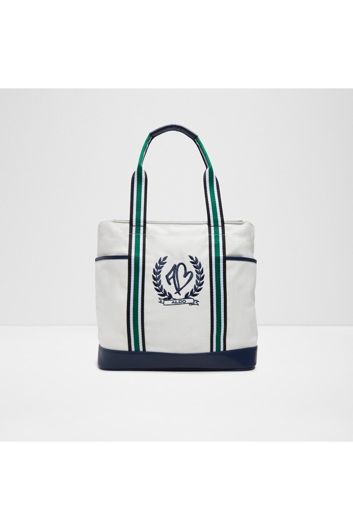 Aldo Clubtote - Kadın Tekstil Beyaz Üstten Fermuarlı Kapama Büyük Boy Tote & Çift Saplı Ağzı Açık Çanta