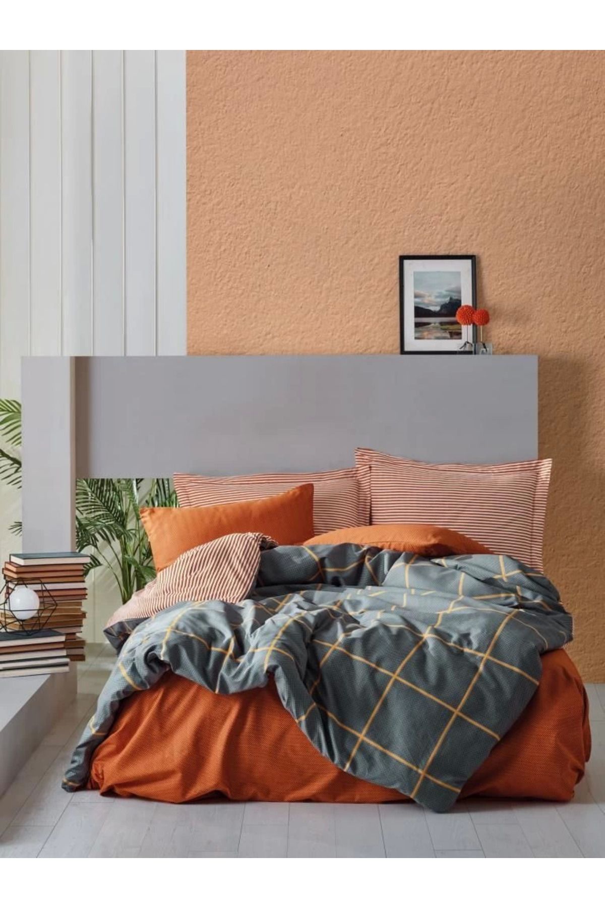 ÖYKÜ VE YİĞİT Cotton Box Modern Tek Kişilik Nevresim Takımı Stark Tarçın