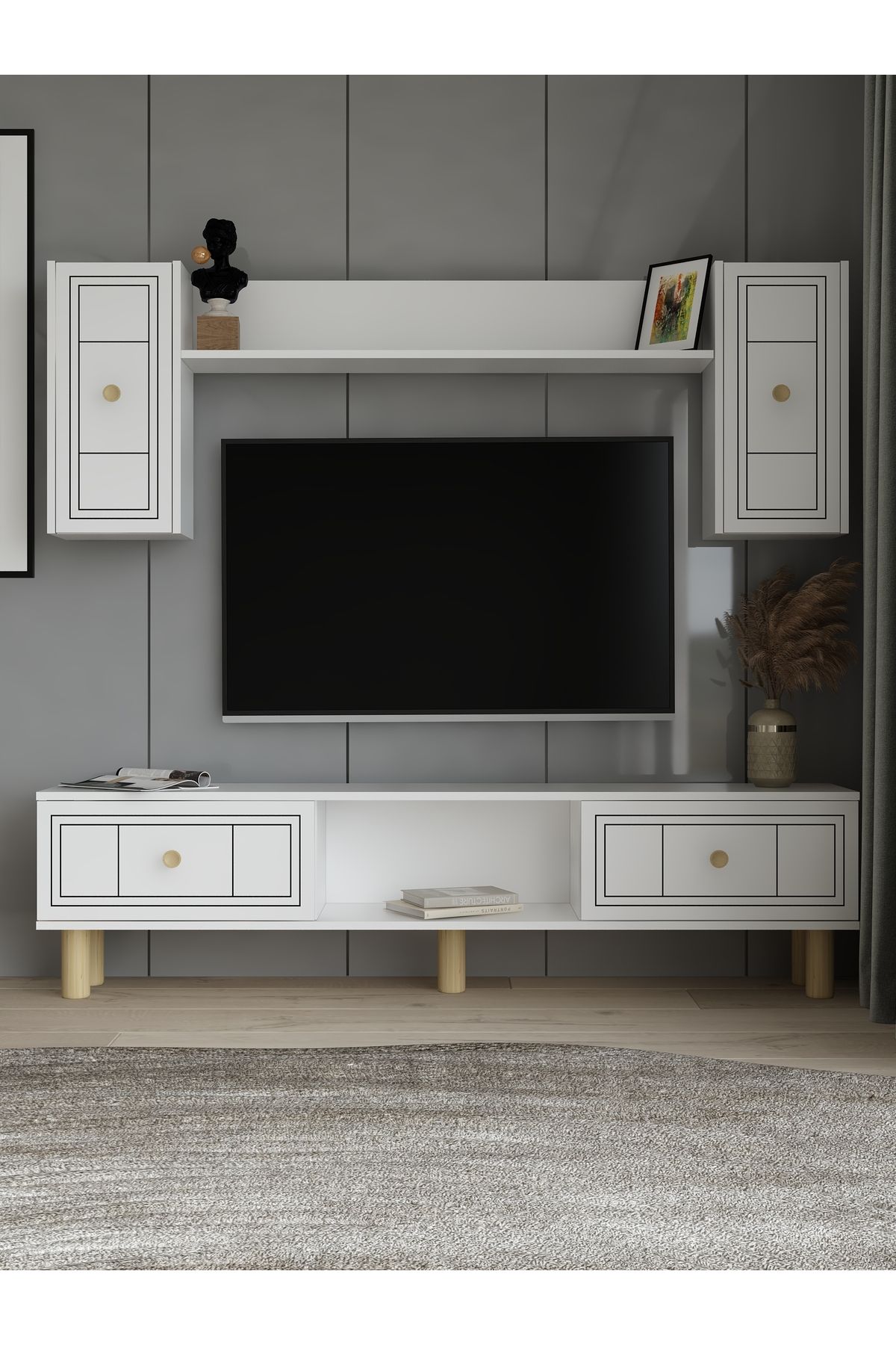DEMONTE DECOR DARİODD BOHEM TV ÜNİTESİ TAKIMI