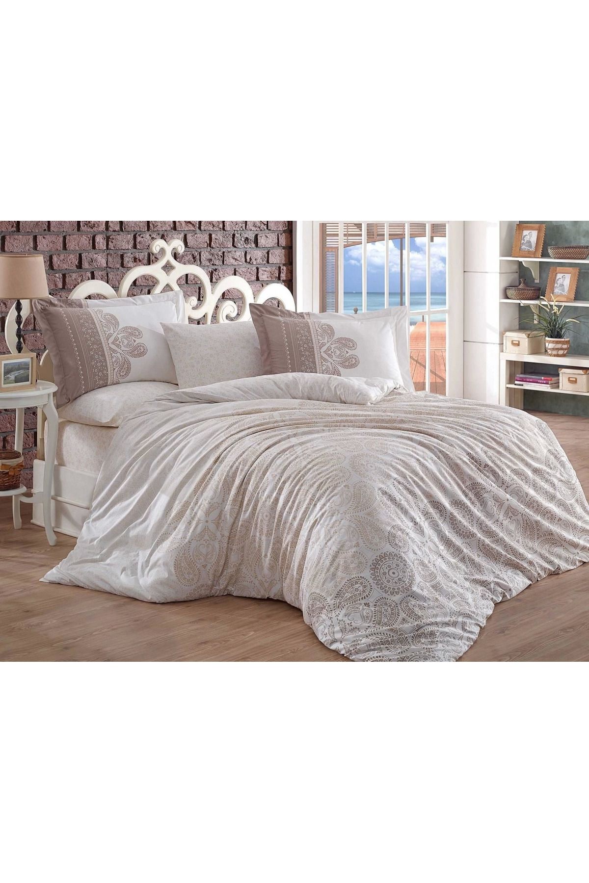 ÖYKÜ VE YİĞİT Hobby Çift Kişilik Poplin Nevresim İrene Bej