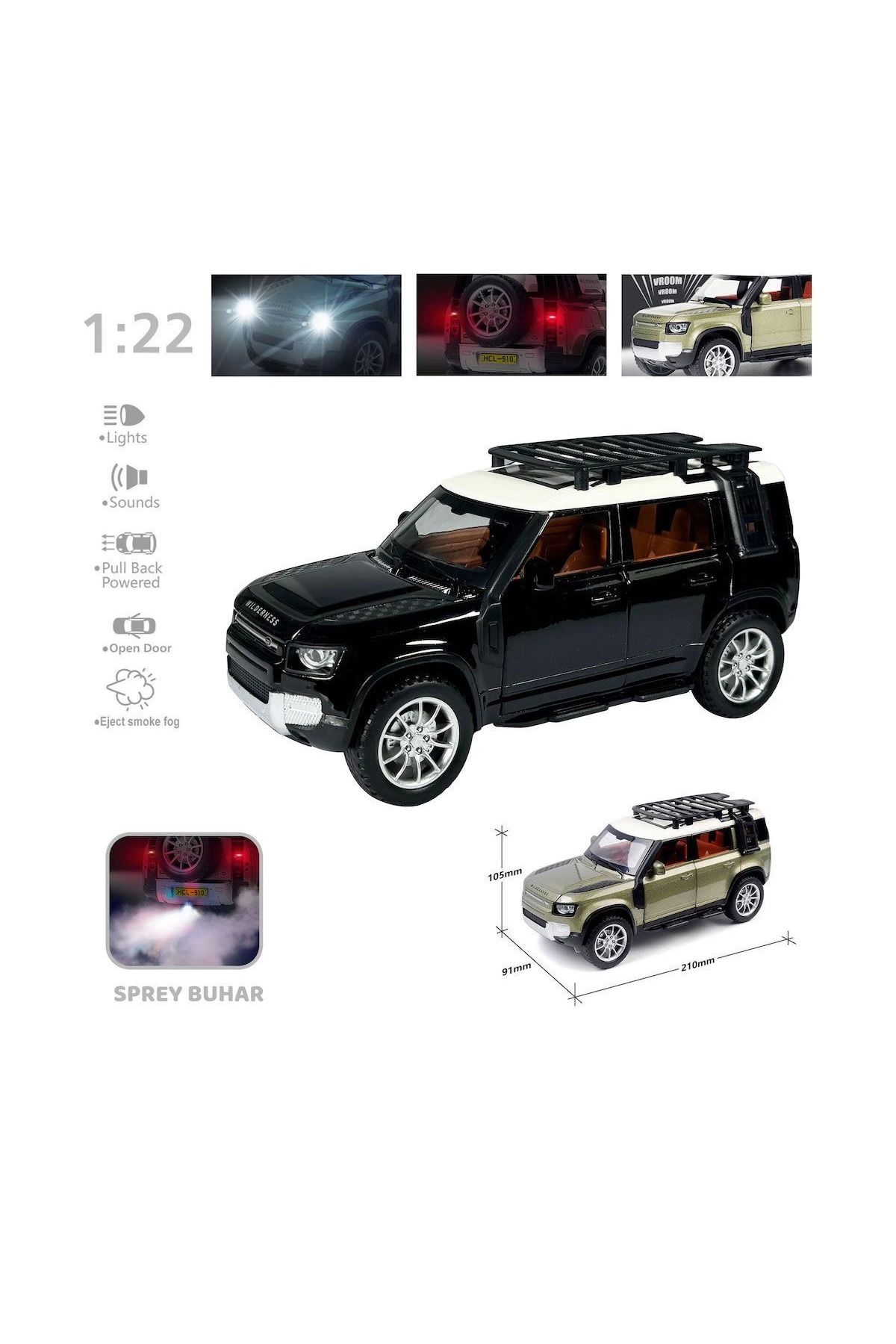 feifei HCL-510A Çek Bırak 1:22 Sesli Ve Işıklı Buharlı DF Metal Jeep