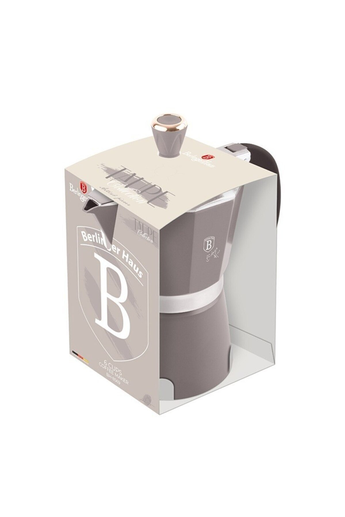 Berlinger Haus-Cafetieră Espresso Moka cu 9 căni, colecția Taupe 5