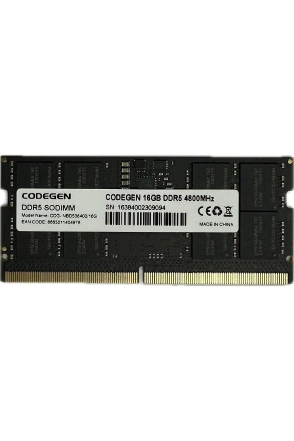 DENİZBİLİŞİM Codegen 16Gb Ddr5 4800Mhz Notebook Ram Value Cdg-Nbd538400/16G