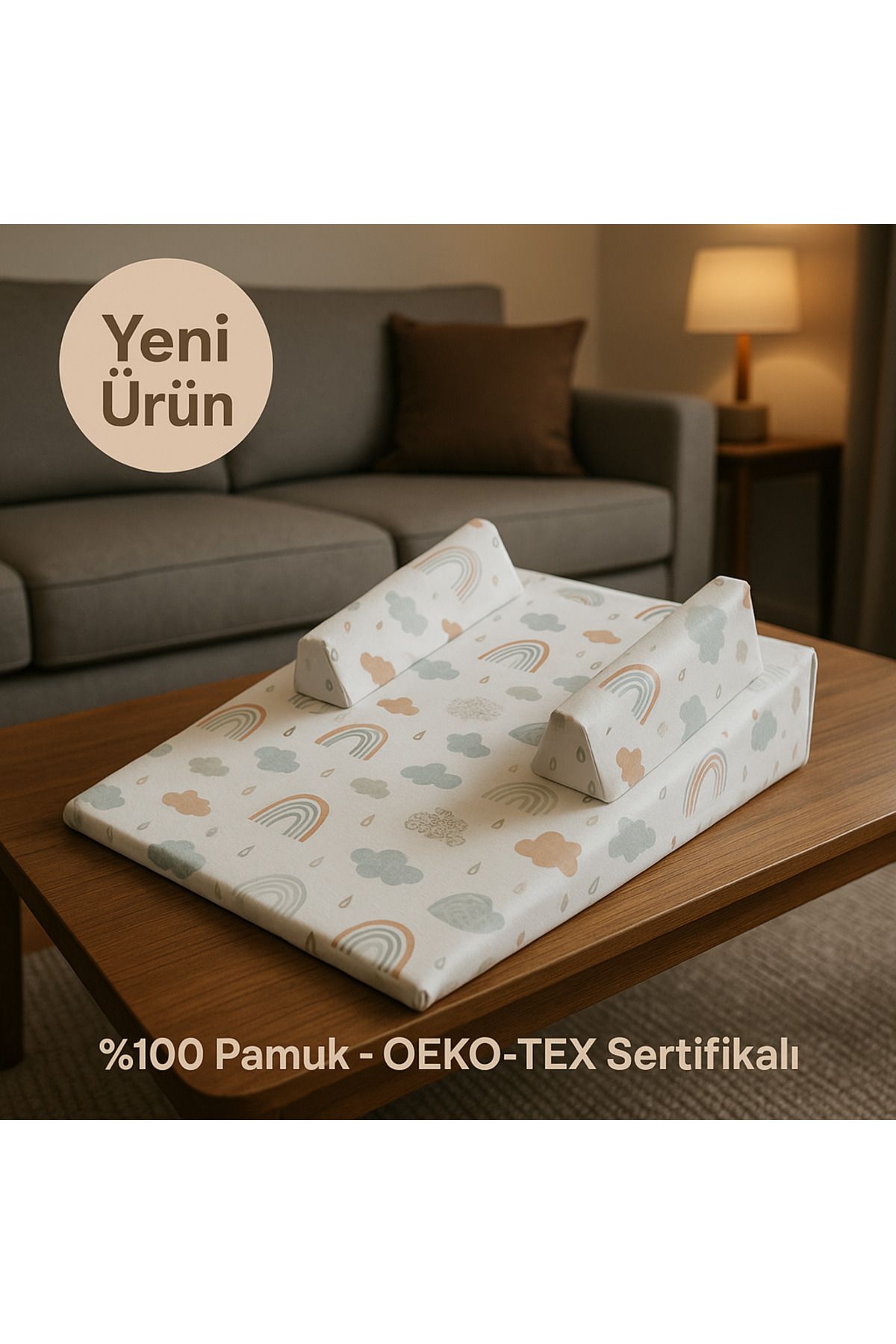 Zuu Baby Bebek Reflü Yatağı – %100 Pamuk, Oeko-tex Sertifikalı, Yıkanabilir Kılıf- Boğulma Karşıtı